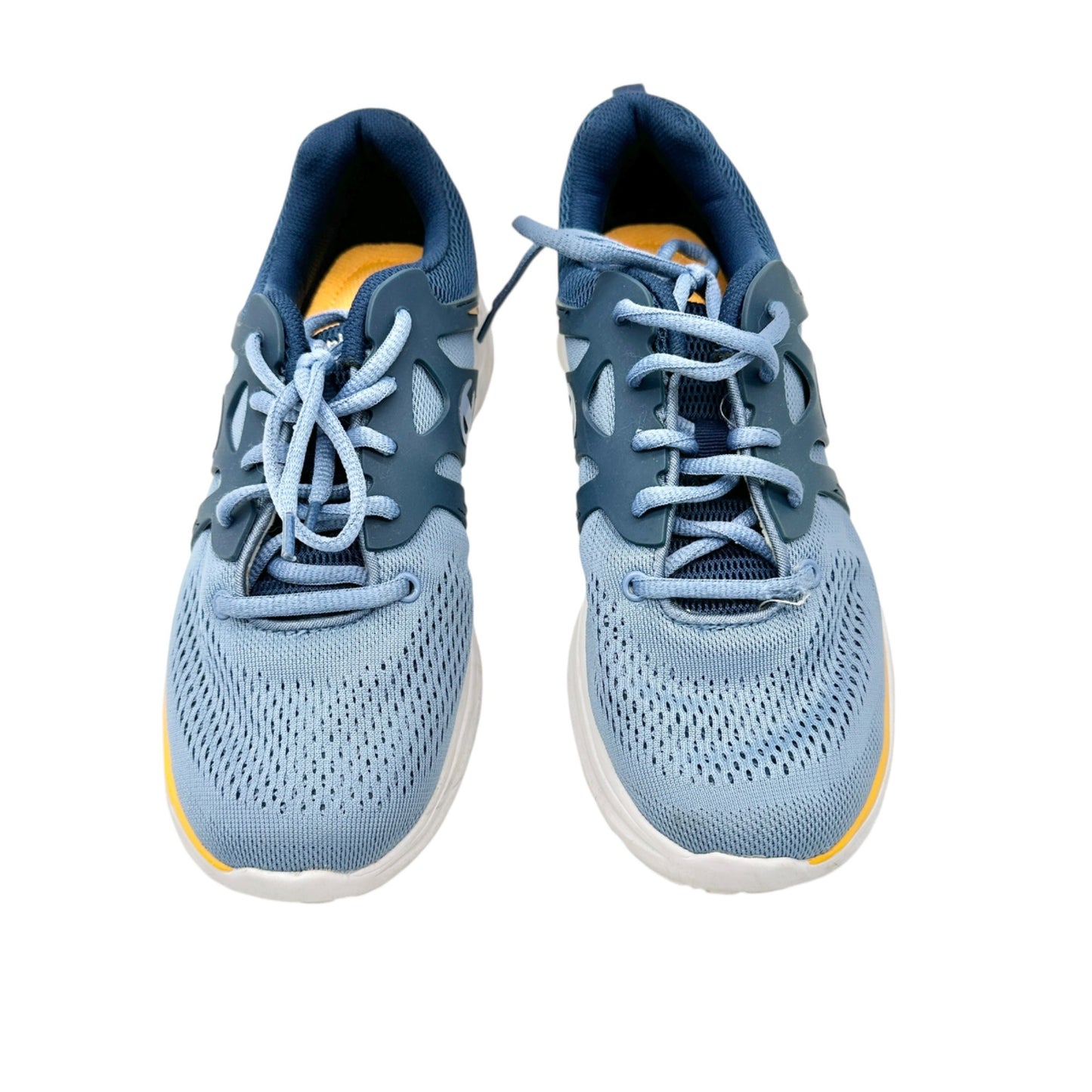 Champion Athletic Sneakers Womens Size 9 Mesh Blue Lace Up Yellow Pink Accents