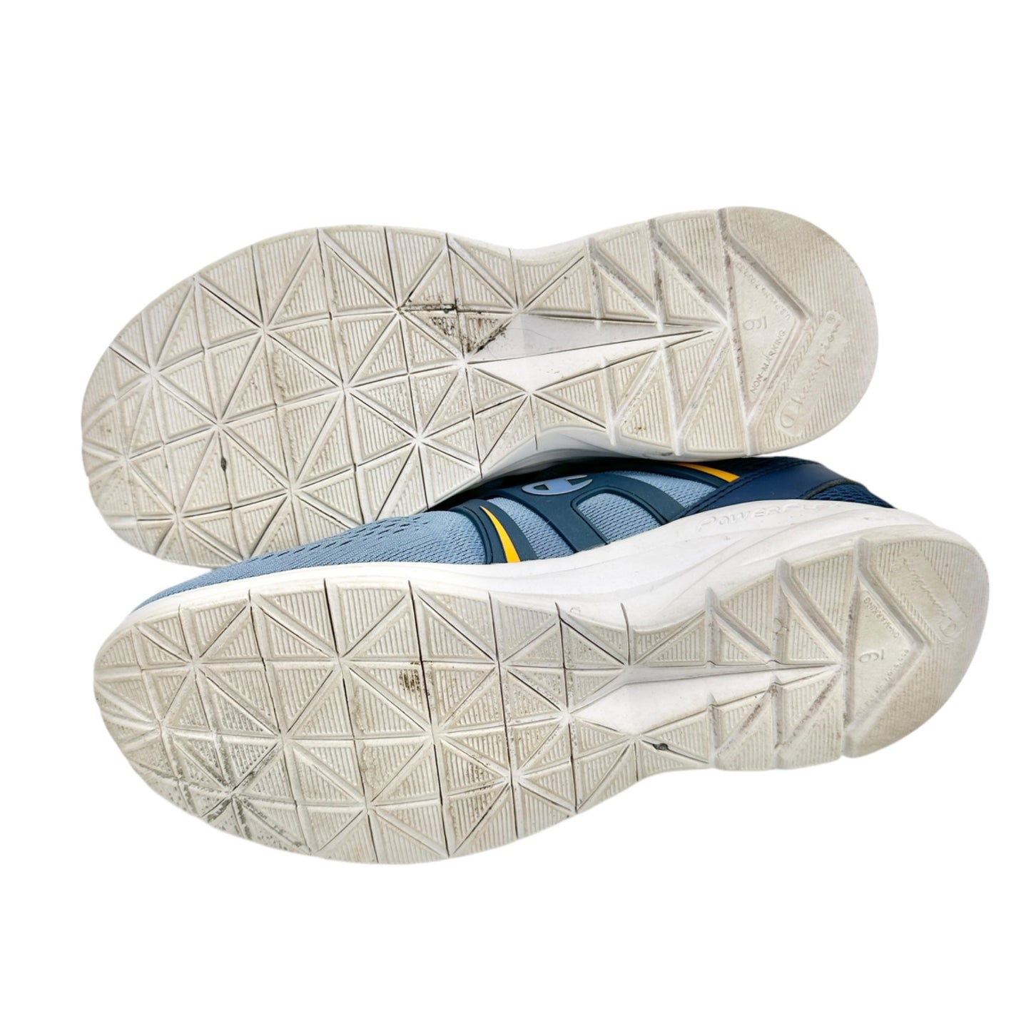 Champion Athletic Sneakers Womens Size 9 Mesh Blue Lace Up Yellow Pink Accents