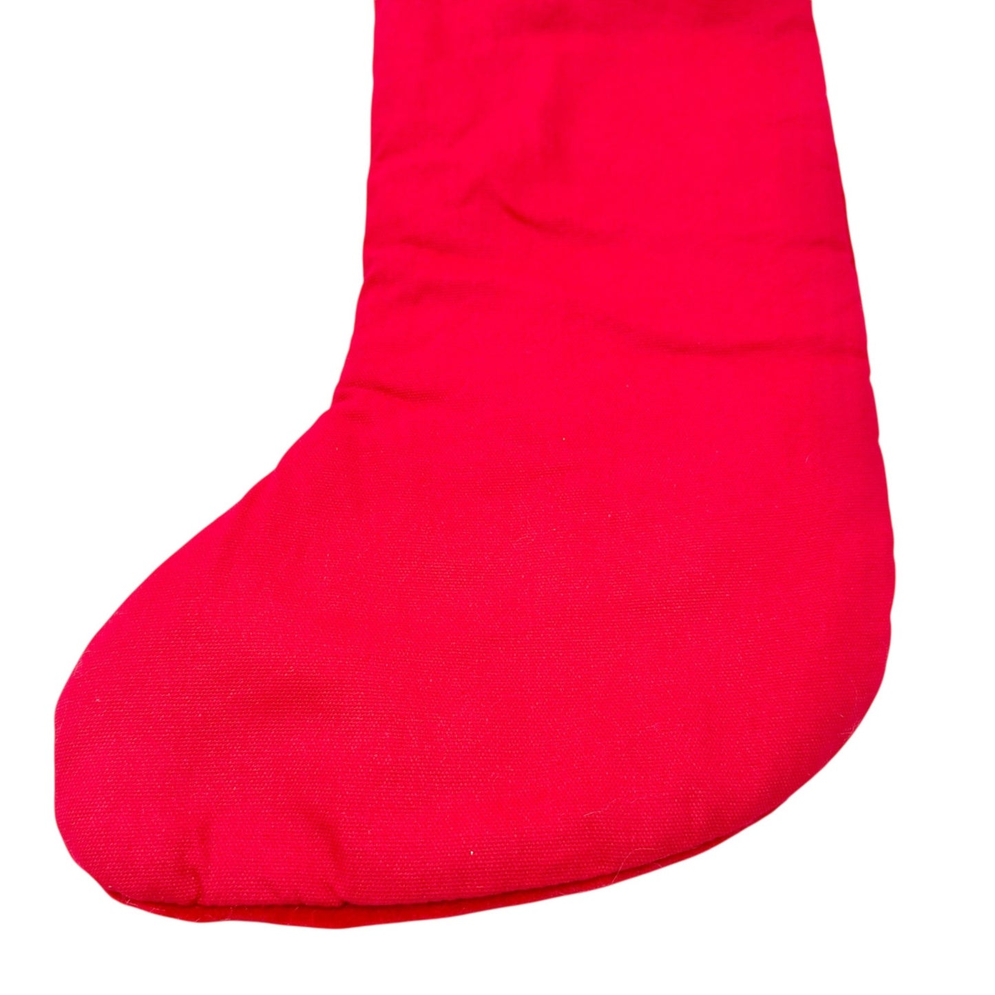 Max Studio Home Christmas Stocking Red Velvet Bead Reindeer Faux Fur White Cuff