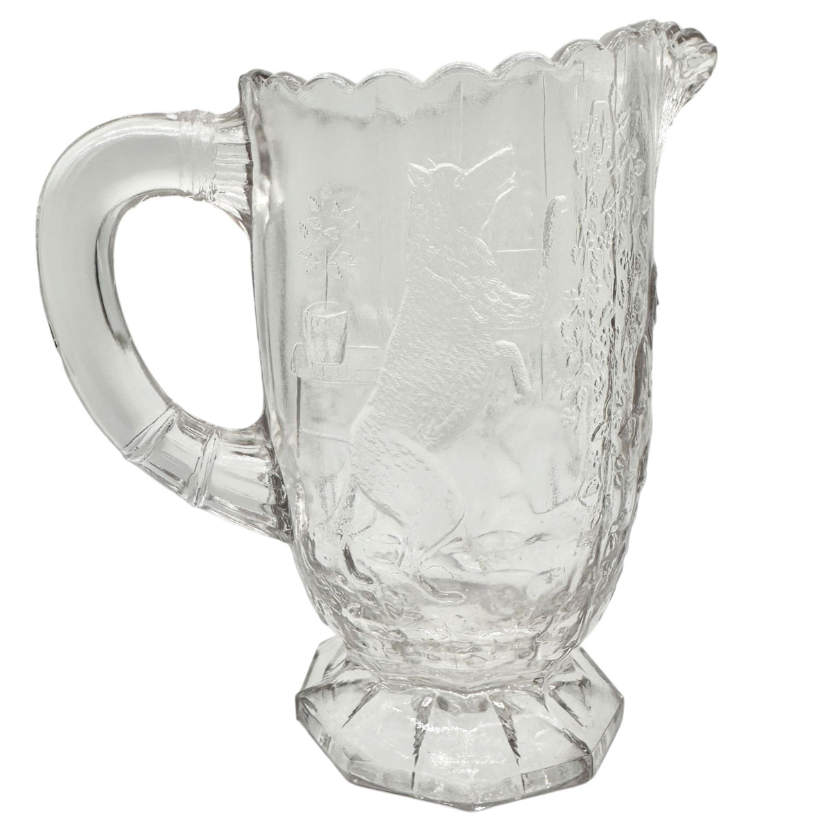 Nursery Rhyme 7pc Set Childrens Tableware Pitcher 6 Glasses US Glass Co 1908-19