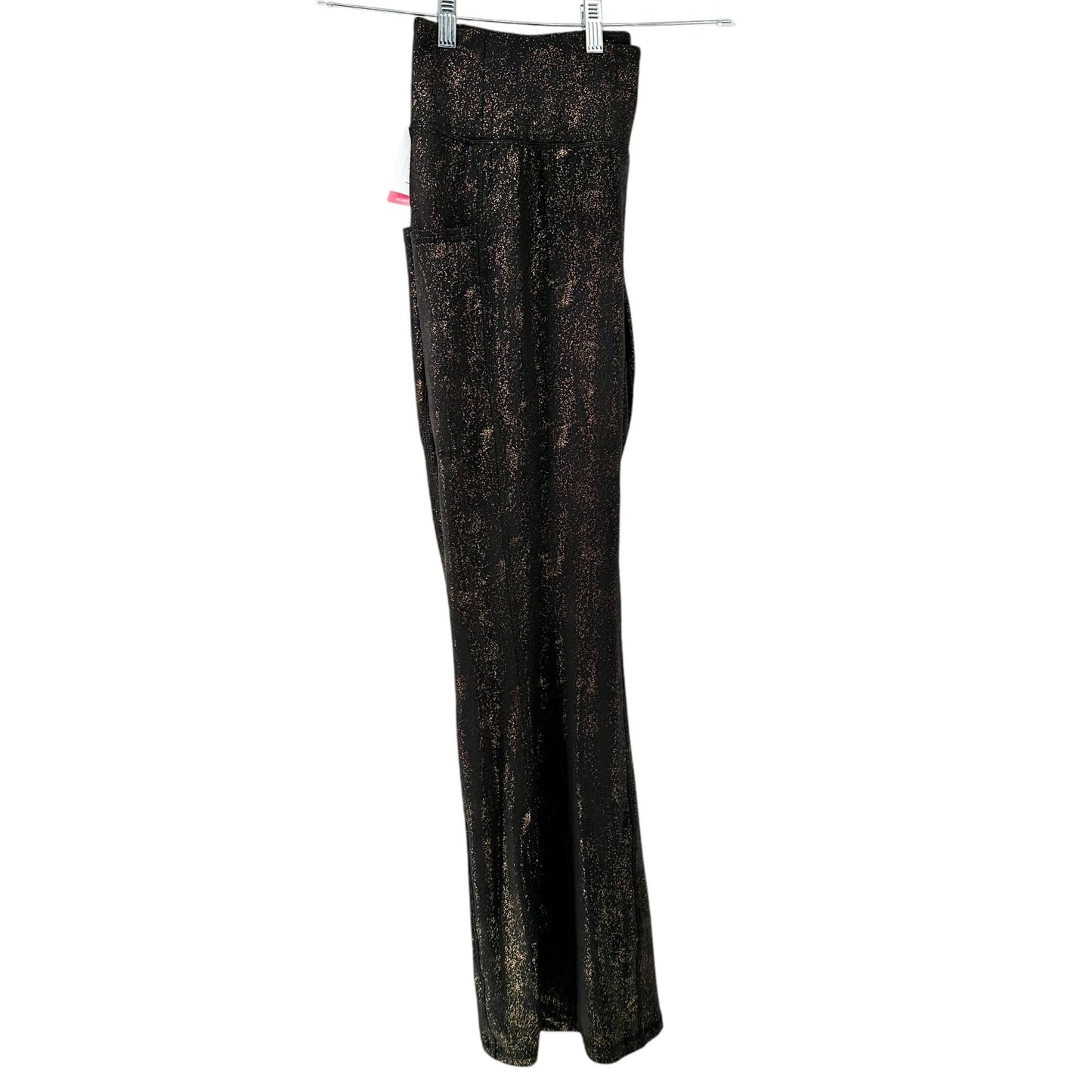 Livi By Lane Bryant Pants Women 18/20 Black Gold Glitter Wicking Flare Quick Dry