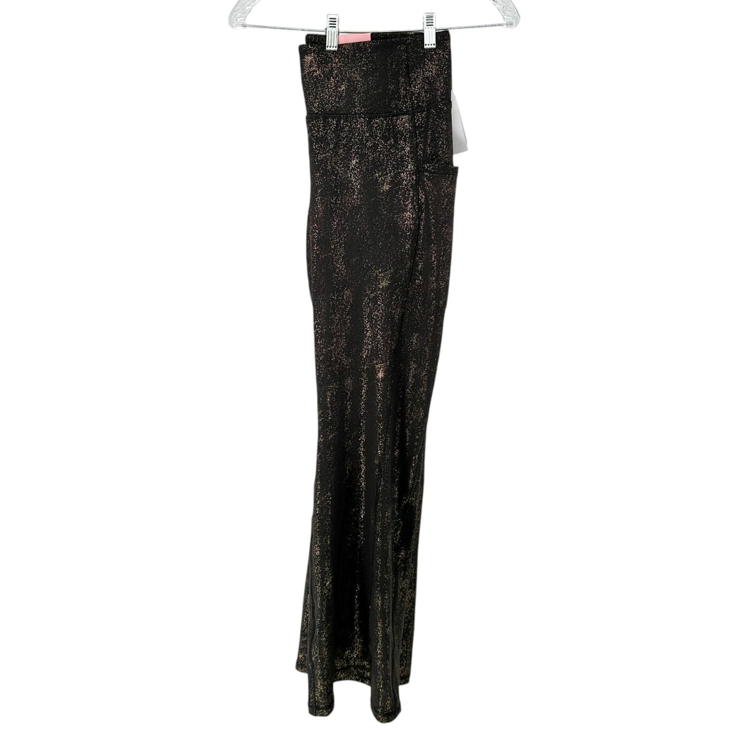 Livi By Lane Bryant Pants Women 18/20 Black Gold Glitter Wicking Flare Quick Dry