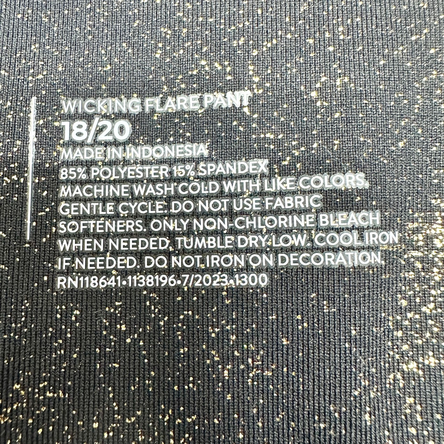 Livi By Lane Bryant Pants Women 18/20 Black Gold Glitter Wicking Flare Quick Dry
