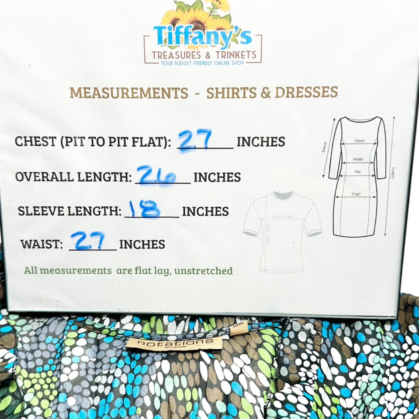 Notations Woman Tie Front Top Womens 2X Sheer Ruffled Black Brown Blue Green