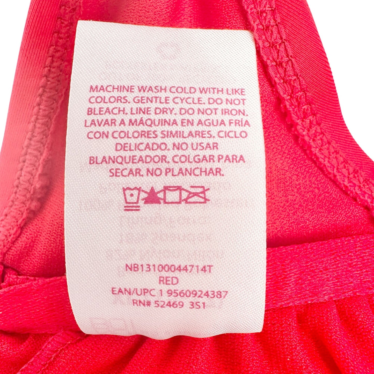 No Boundaries XL Red Ruched Strap Bikini Top Knot Front Adjustable Back Closure