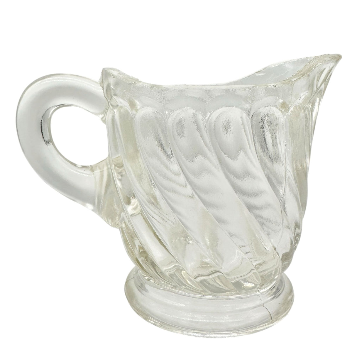Twist Creamer No 137 Childrens Tableware EAPG Clear Swirl Pattern Antique 2.5"H