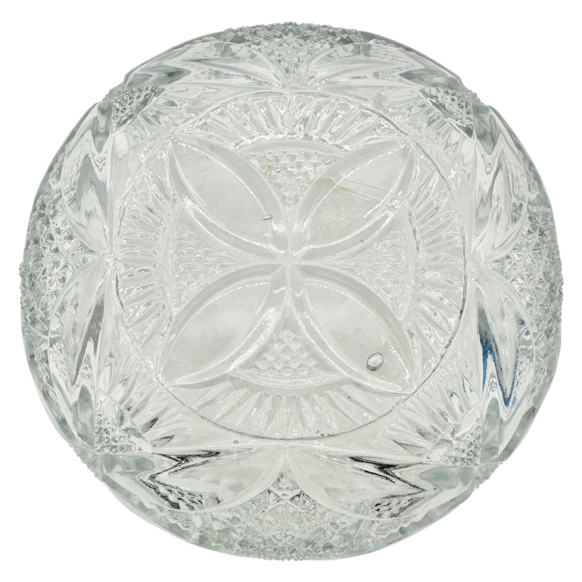 7 Pc Vtg Glass Berry Bowl Set Pattee Cross Design Scalloped Edge Child Tableware