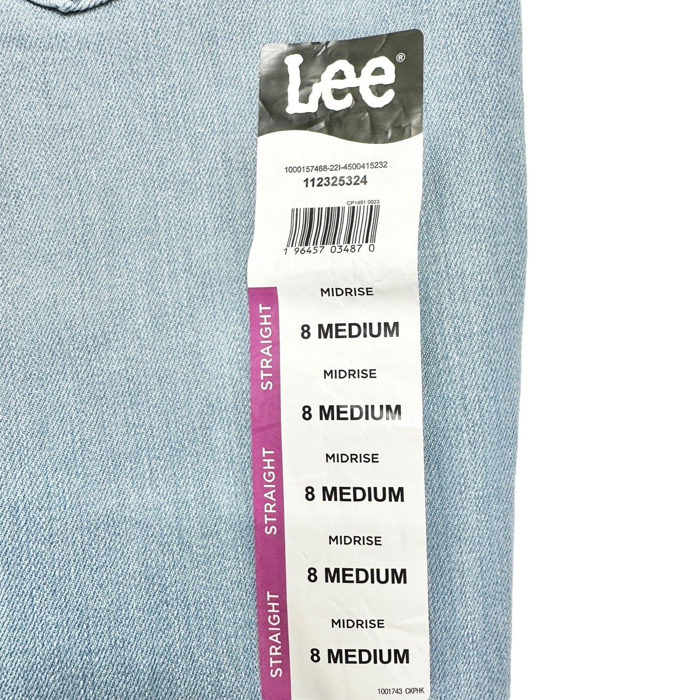Lee Womens Midrise Straight Leg Jeans Size 8 M Light Blue Denim Cotton Blend