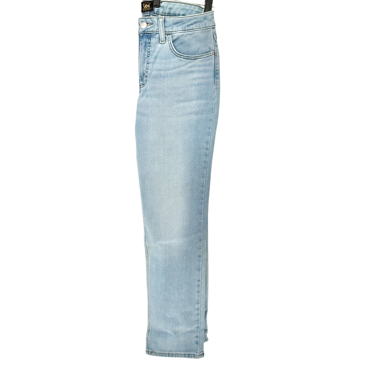 Lee Womens Midrise Straight Leg Jeans Size 8 M Light Blue Denim Cotton Blend
