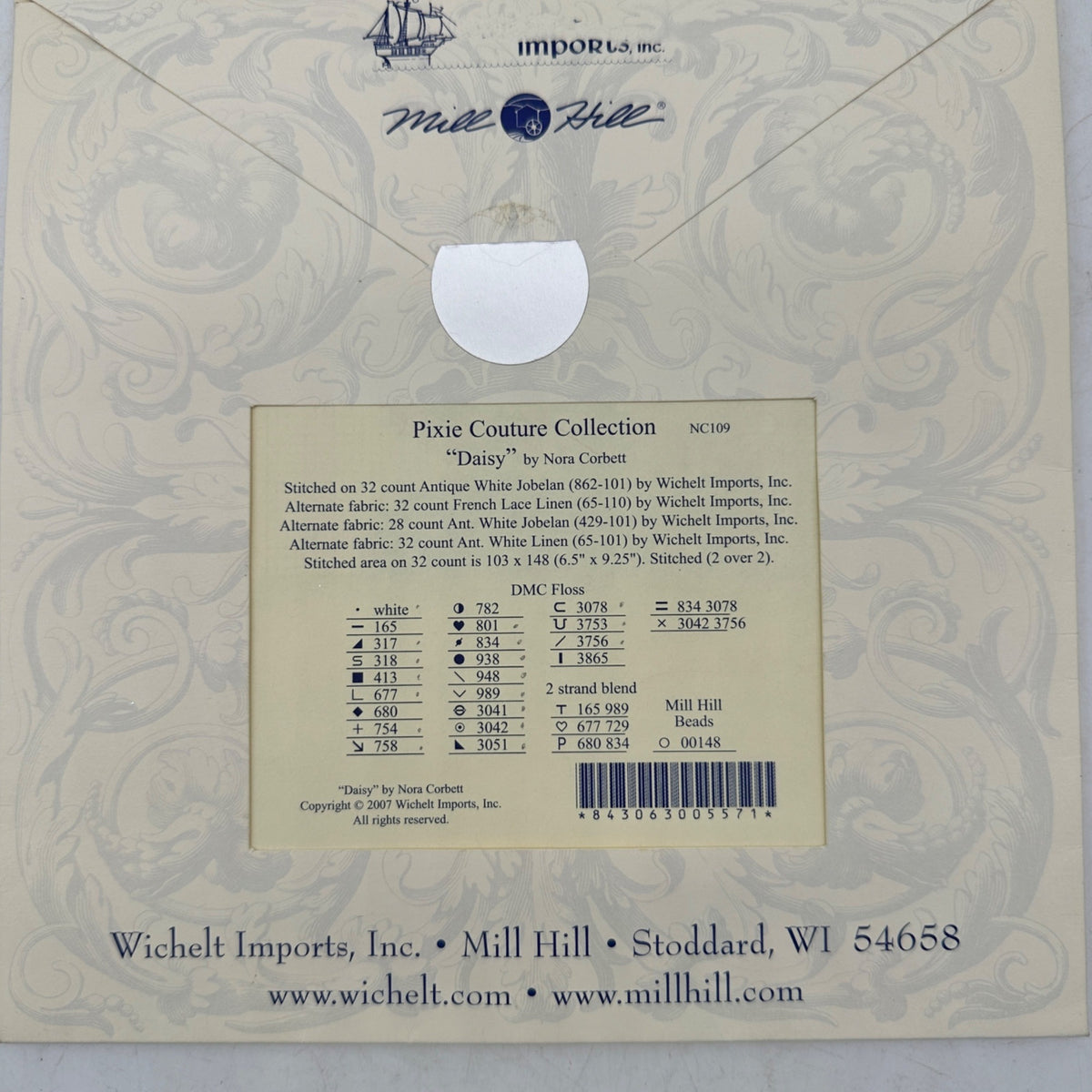 Pixie Couture Cross Stitch Pattern DAISY By Nora Corbett For Wichelt Imports Inc