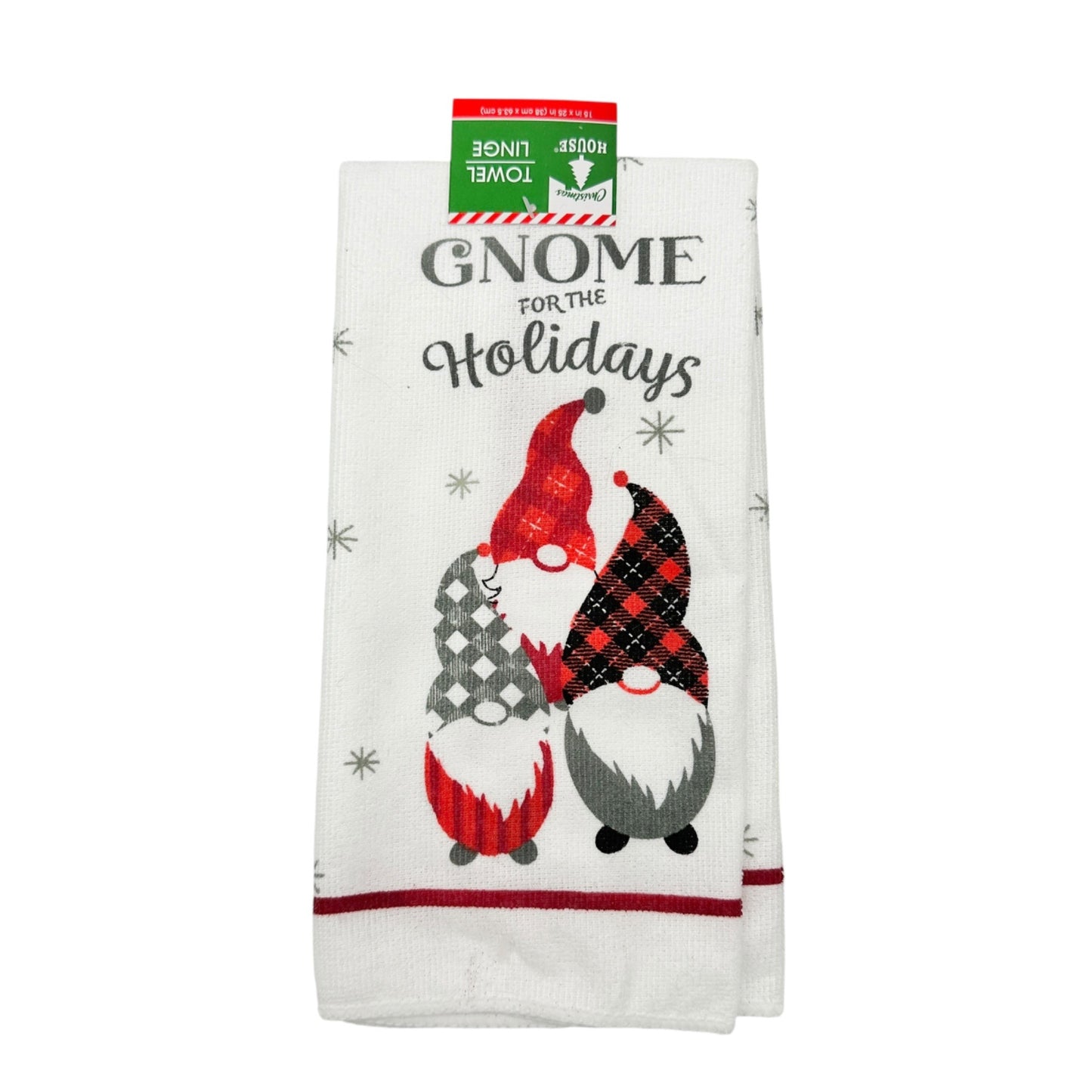 Gnome Themed Holiday Kitchen Towel Decorations Set 15x25 Towel Figs Ornament