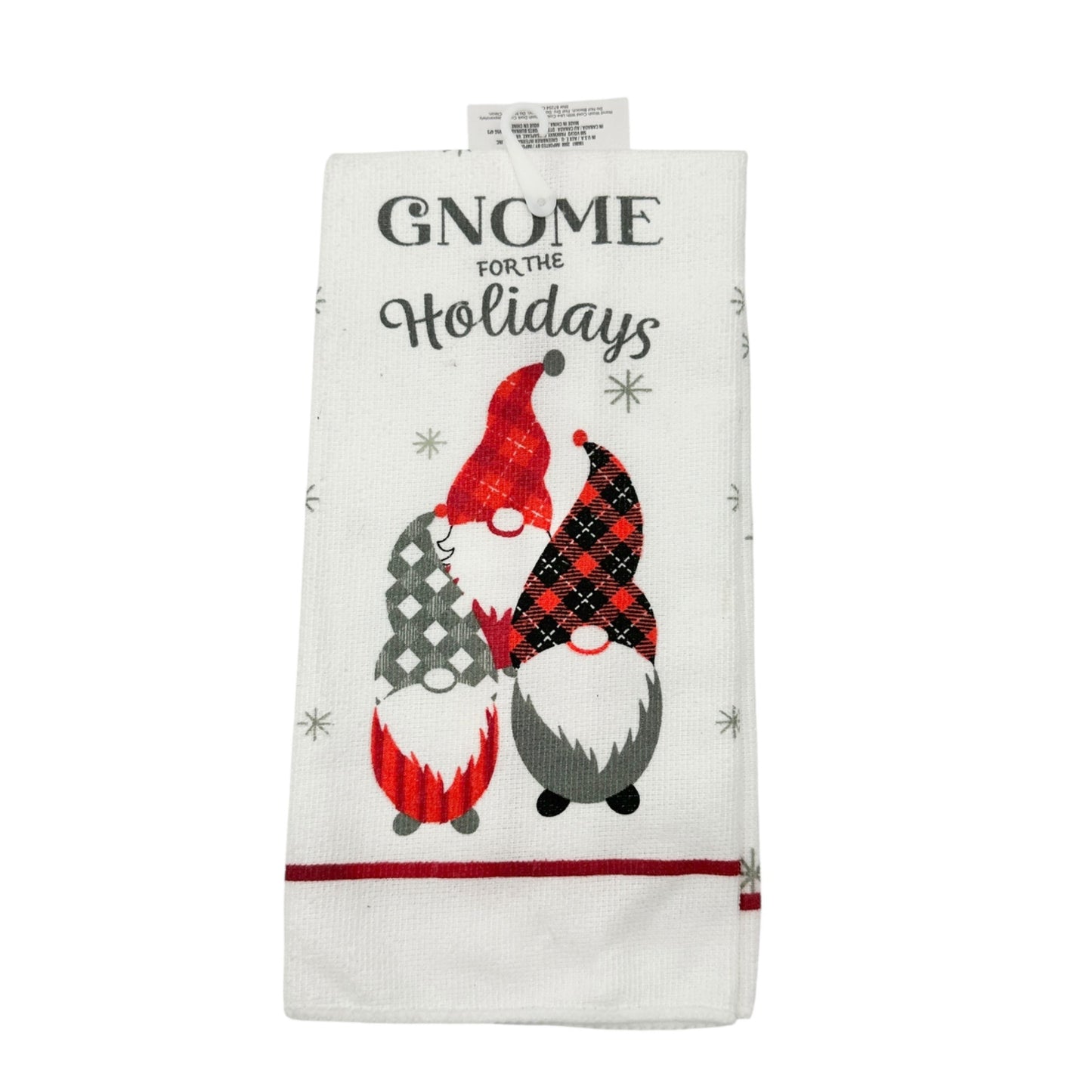 Gnome Themed Holiday Kitchen Towel Decorations Set 15x25 Towel Figs Ornament