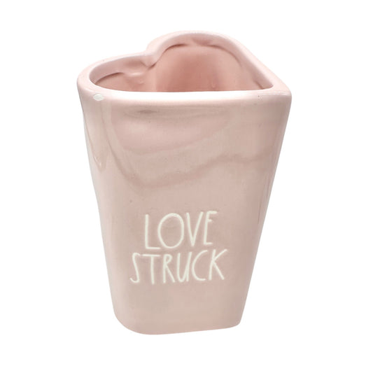 Rae Dunn Artisan Collection Love Struck Heart-Shaped Ceramic Vase Pink 7" Tall