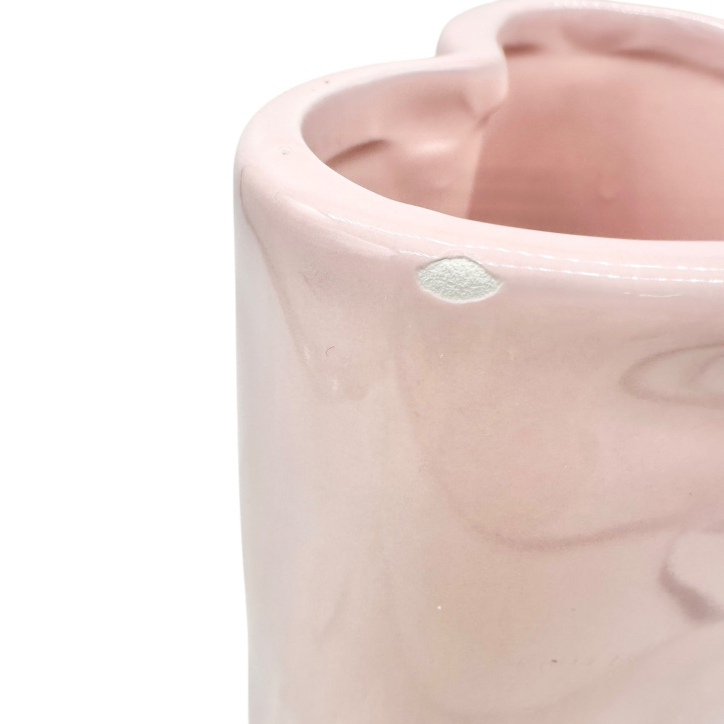 Rae Dunn Artisan Collection Love Struck Heart-Shaped Ceramic Vase Pink 7" Tall