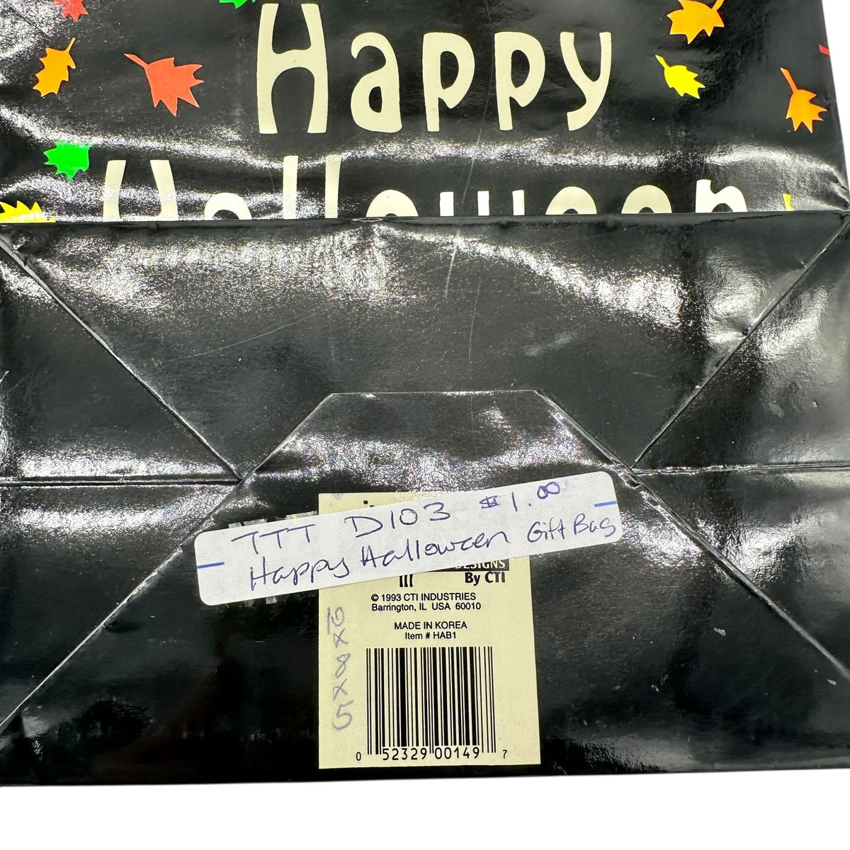 Happy Halloween Gift or Treat Bag Paper with Rope Handle & Gift Tag 10x8x5