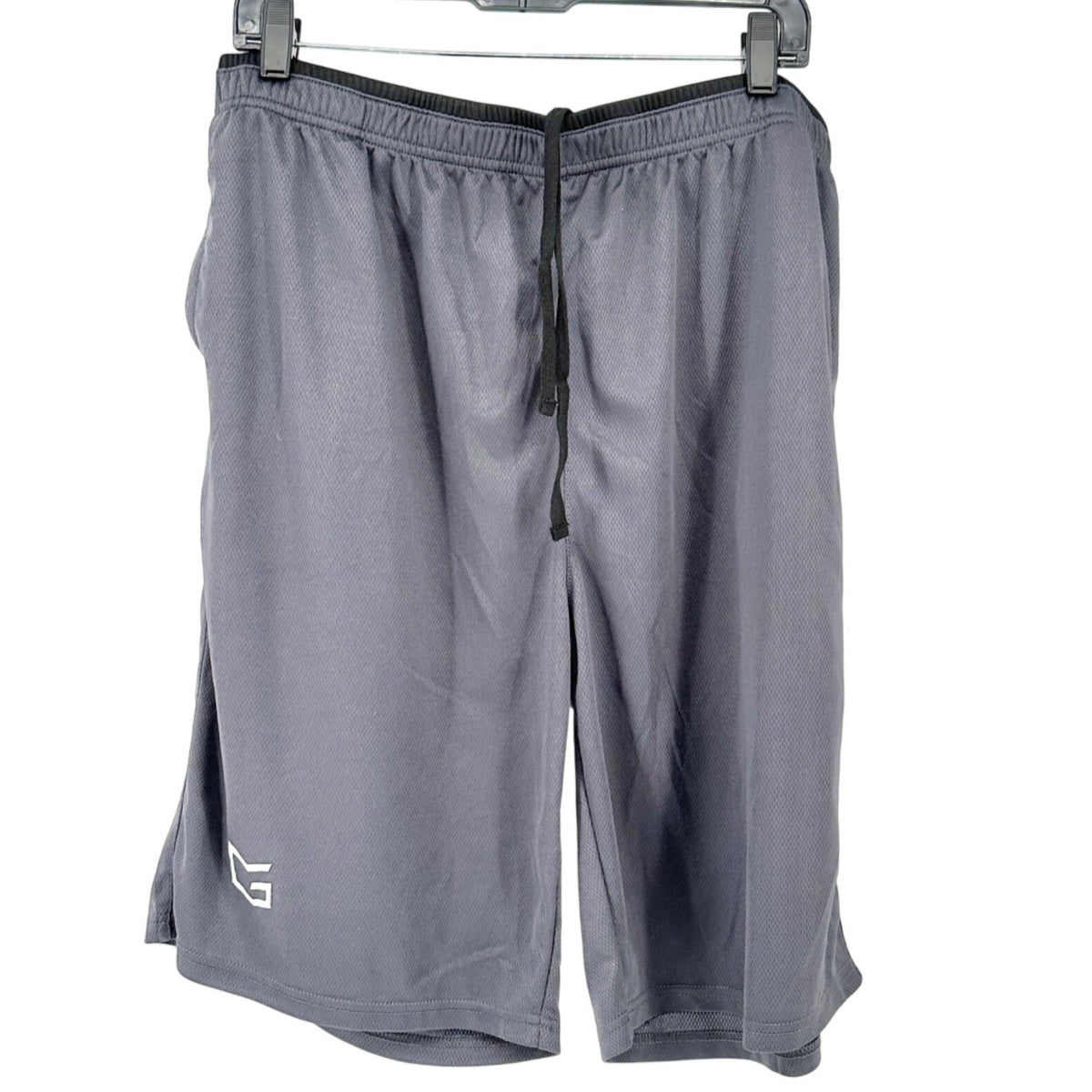 Mens Gray Gradual Athletic Shorts XL Elastic Waistband Drawstring Lightweight