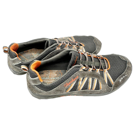 Skechers Sneakers Relaxed Fit Memory Foam Womens 10 Gray Orange Bungee Pull On
