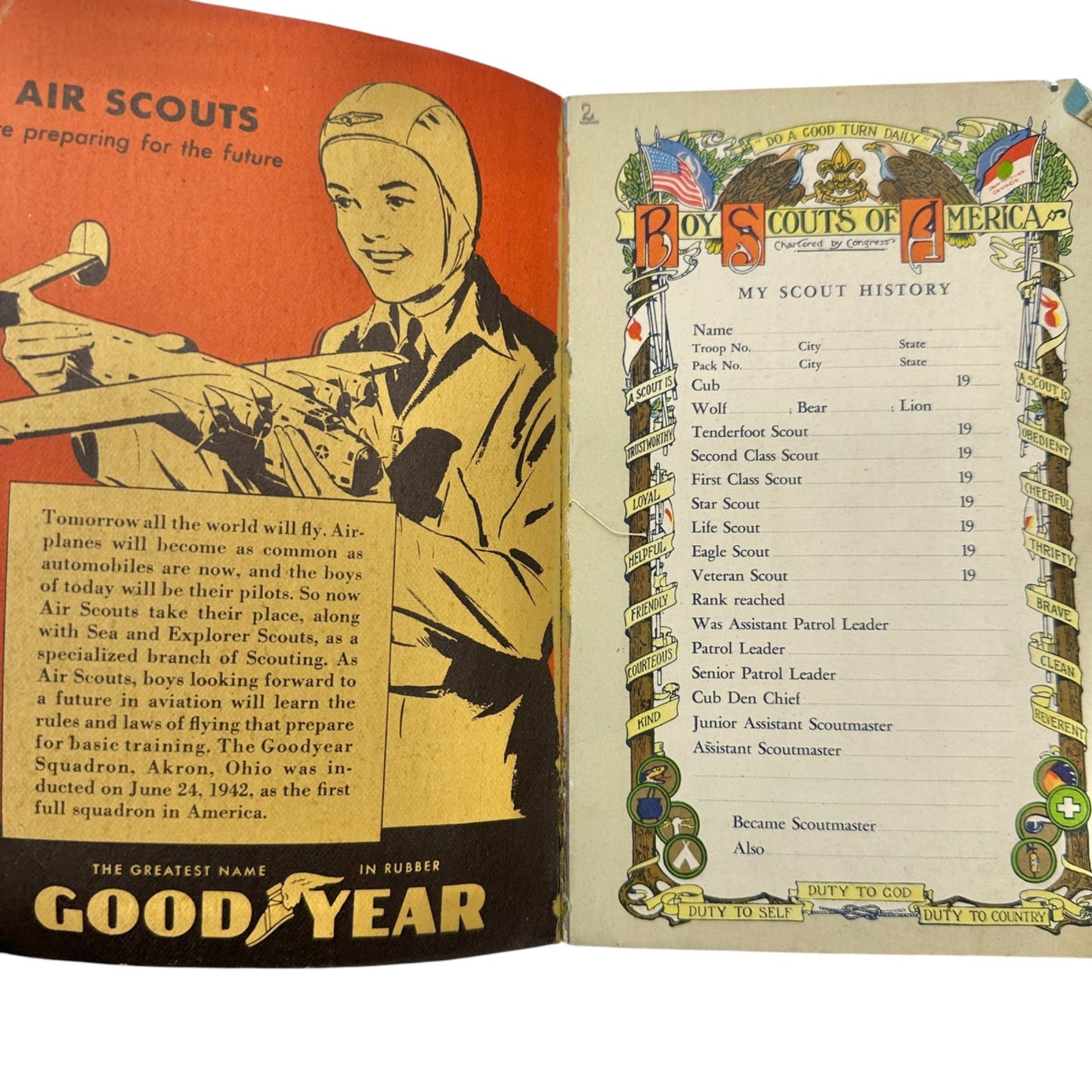 Boy Scouts of America 1942 Handbook For Boys Vintage Paperback Scouting