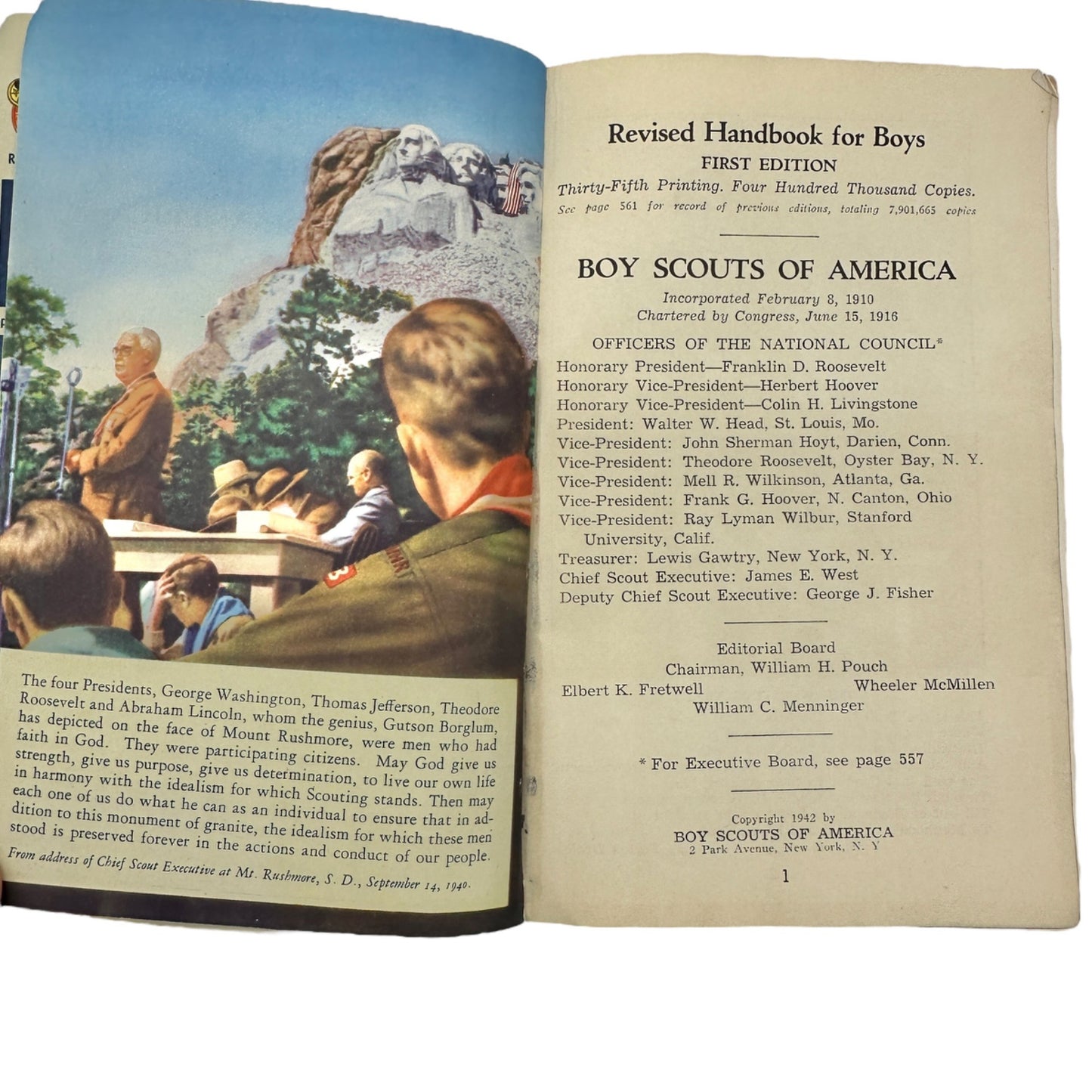 Boy Scouts of America 1942 Handbook For Boys Vintage Paperback Scouting