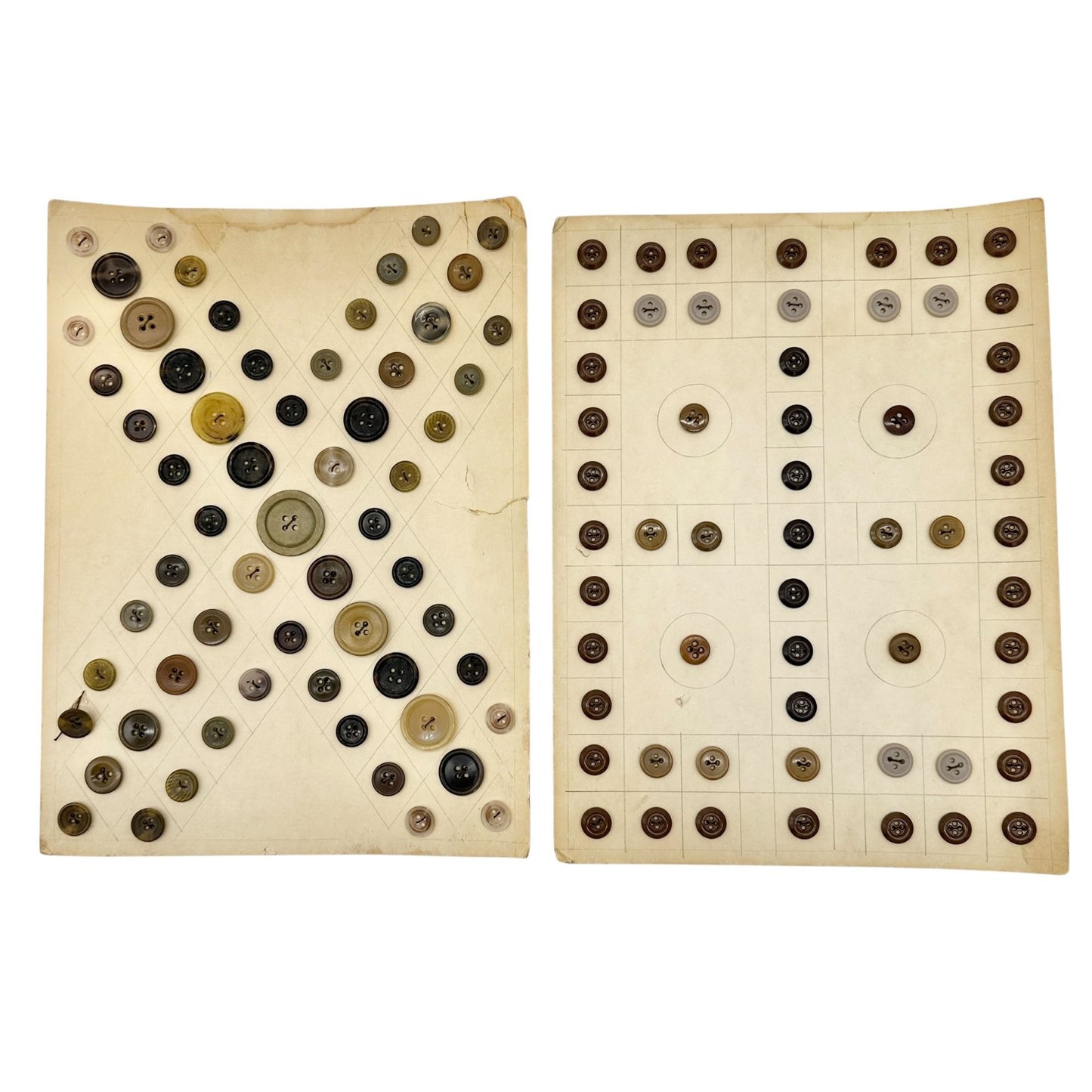 Furniture Gallery Miscellaneous Antique Sample Cards of Buttons Brown