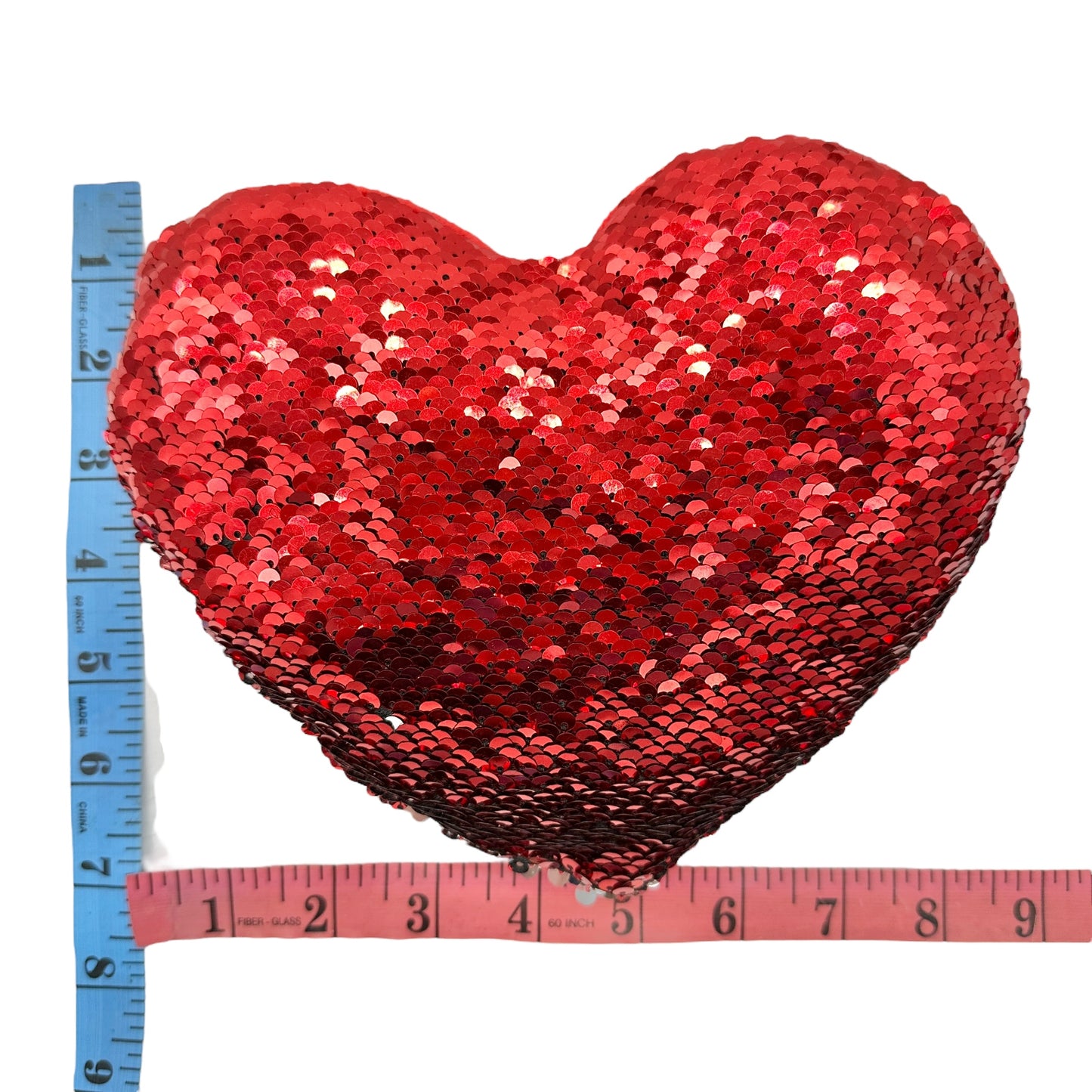 Valentine's Heart Pillow Red 7 x 9 inches Sequin Front Soft Back