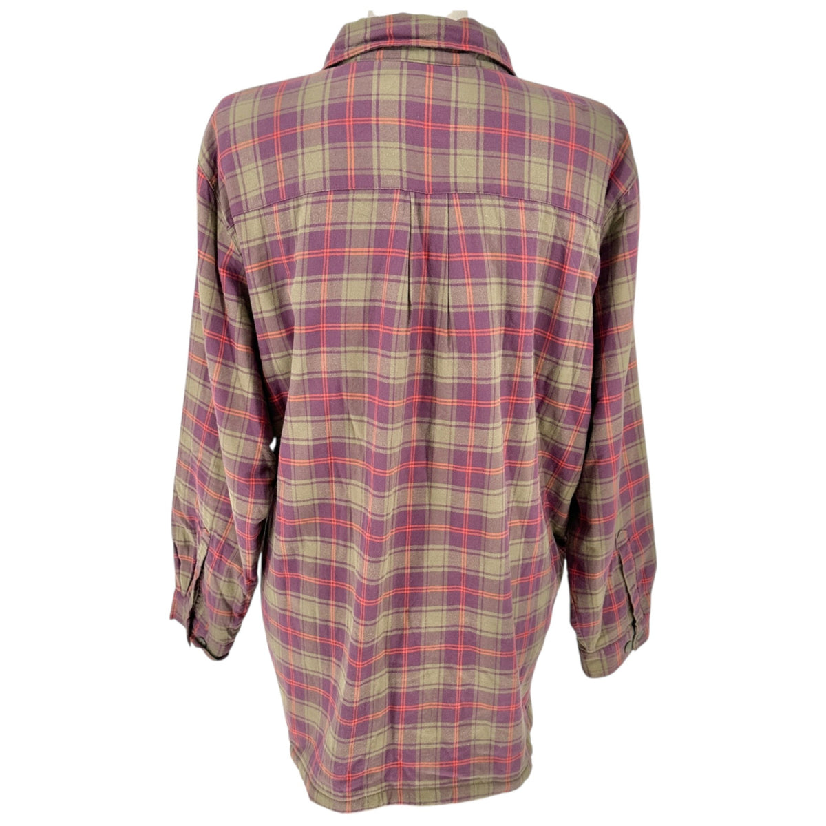 LL Bean Plaid Sherpa Lined Button-Up Shirt Jacket Womens 2X Cotton Polyester