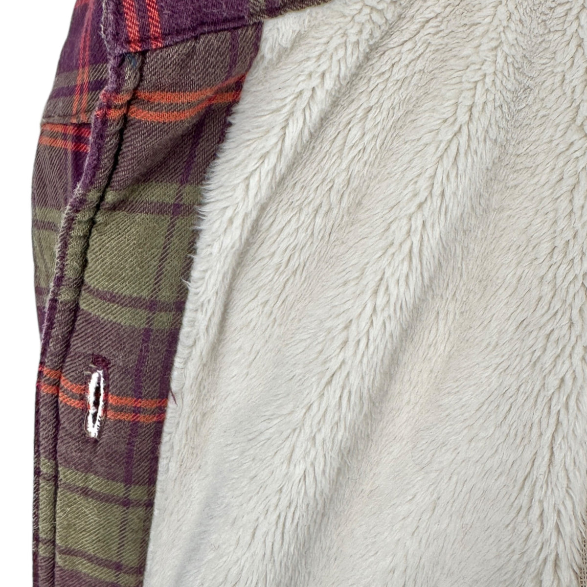 LL Bean Plaid Sherpa Lined Button-Up Shirt Jacket Womens 2X Cotton Polyester
