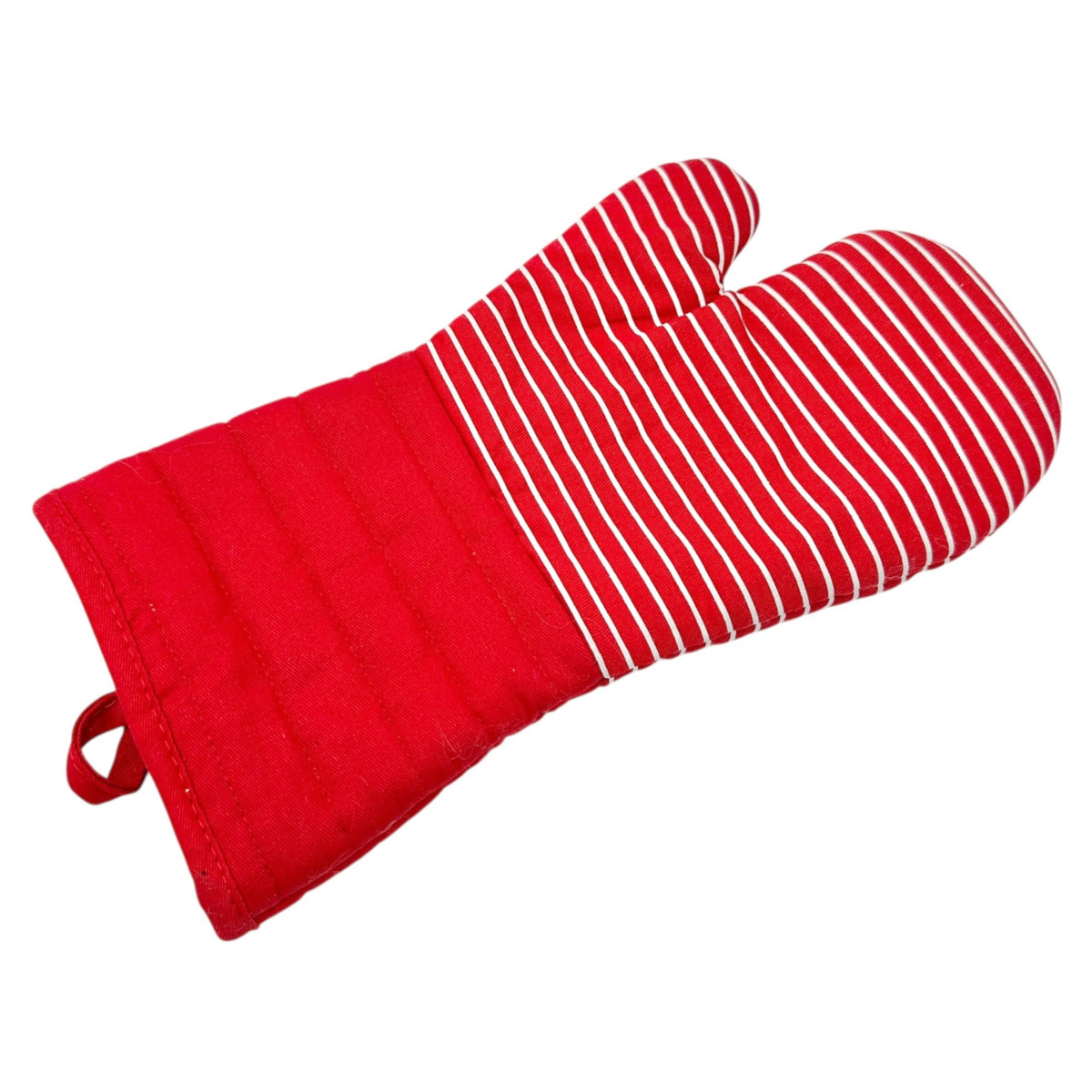 Real Living Oven Mitt Red White Grip Stripes Heat-Resistant Kitchen Accessory