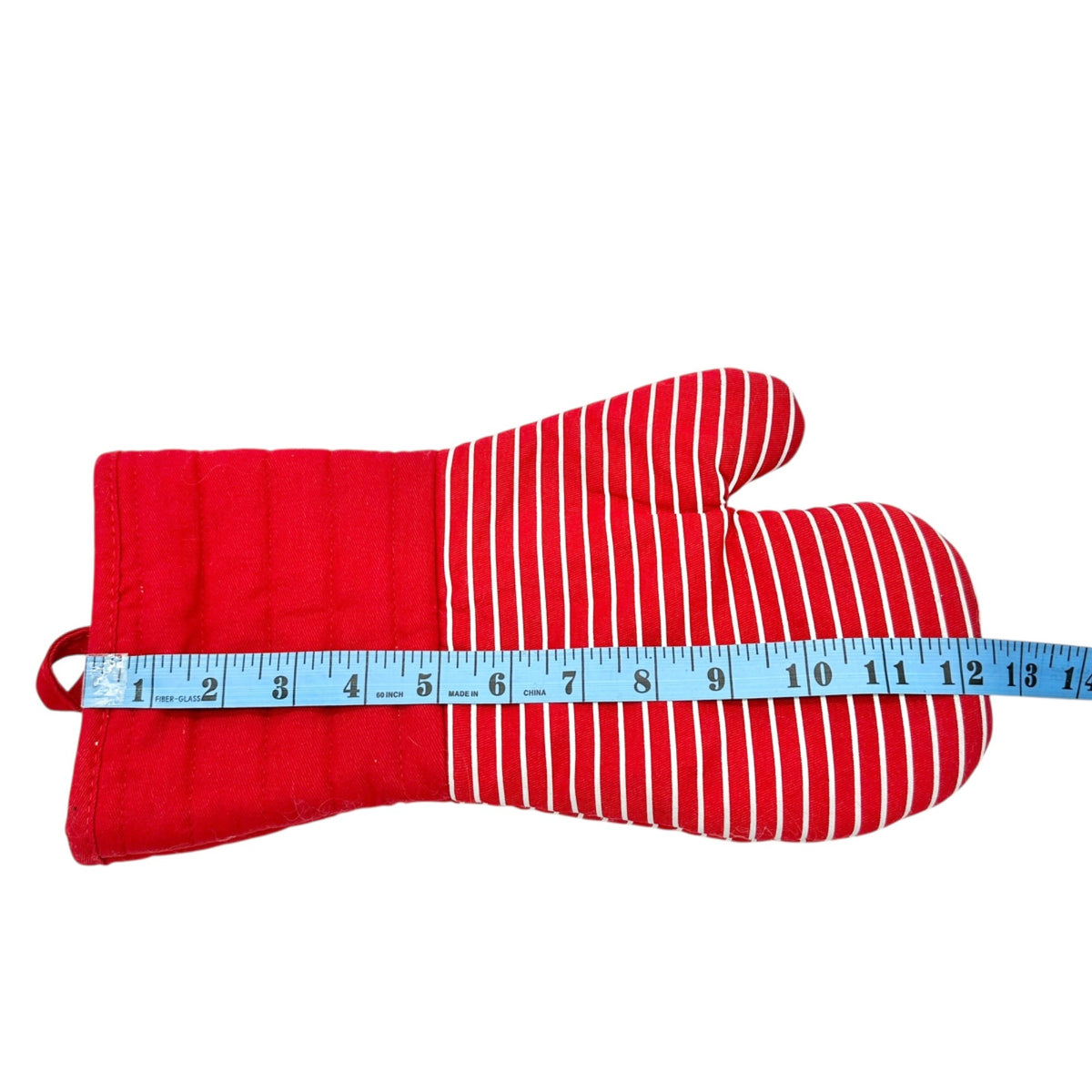 Real Living Oven Mitt Red White Grip Stripes Heat-Resistant Kitchen Accessory