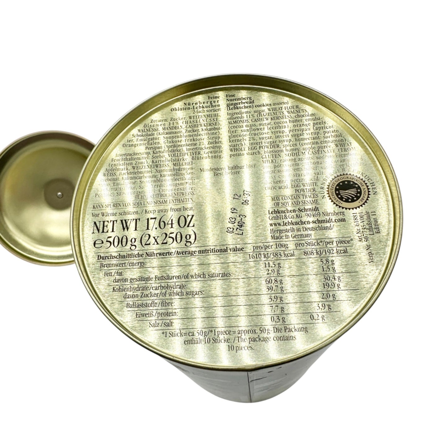 German Tin Canister Retro Ads Decorative Lid 500g Capacity Collectible