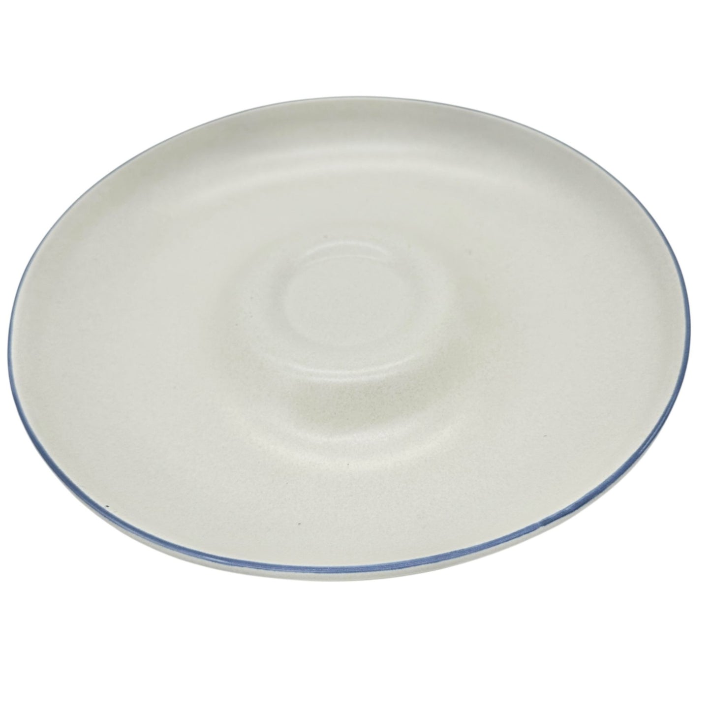 Chip N Dip Platter 11 Inch White With Blue Trim Pottery Dip Bowl Not Included