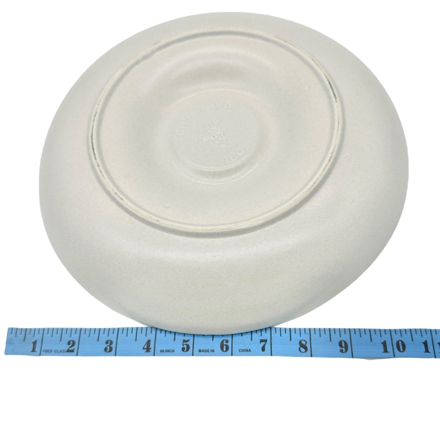 Chip N Dip Platter 11 Inch White With Blue Trim Pottery Dip Bowl Not Included