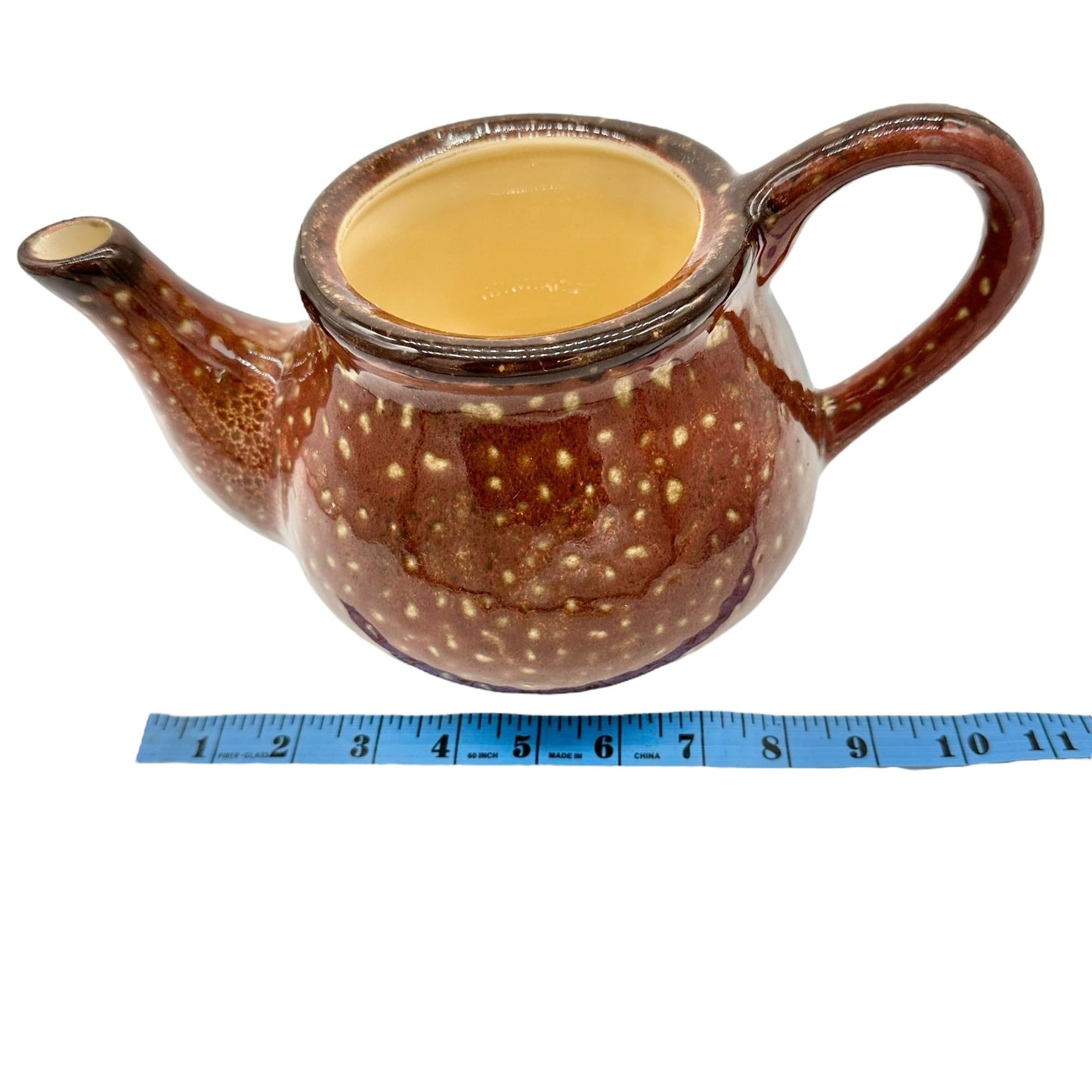 Vintage Saparna Rommel Nueva Ceramic Teapot Brown Speckled Finish With Lid