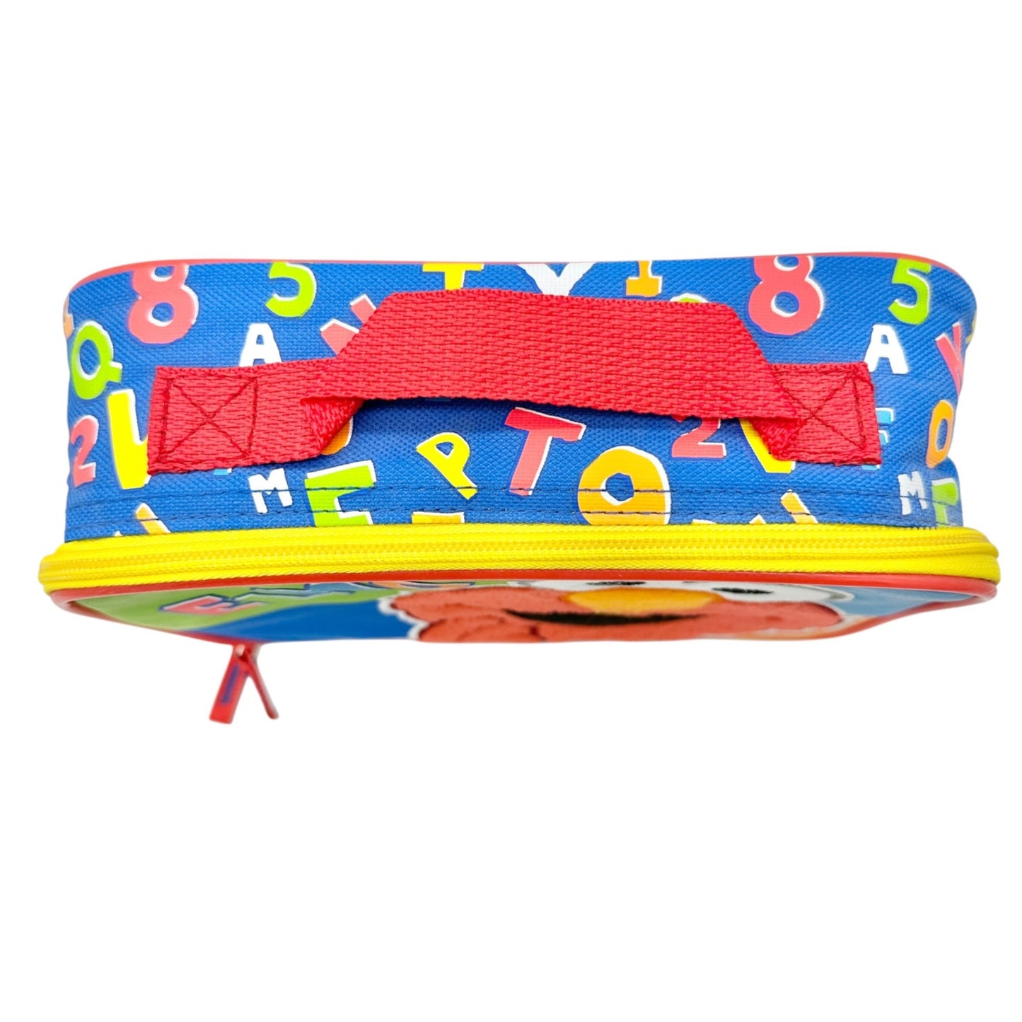 Sesame Street Elmo Insulated Lunch Box Red Blue Canvas 9.5x8x3 Alphabet Print
