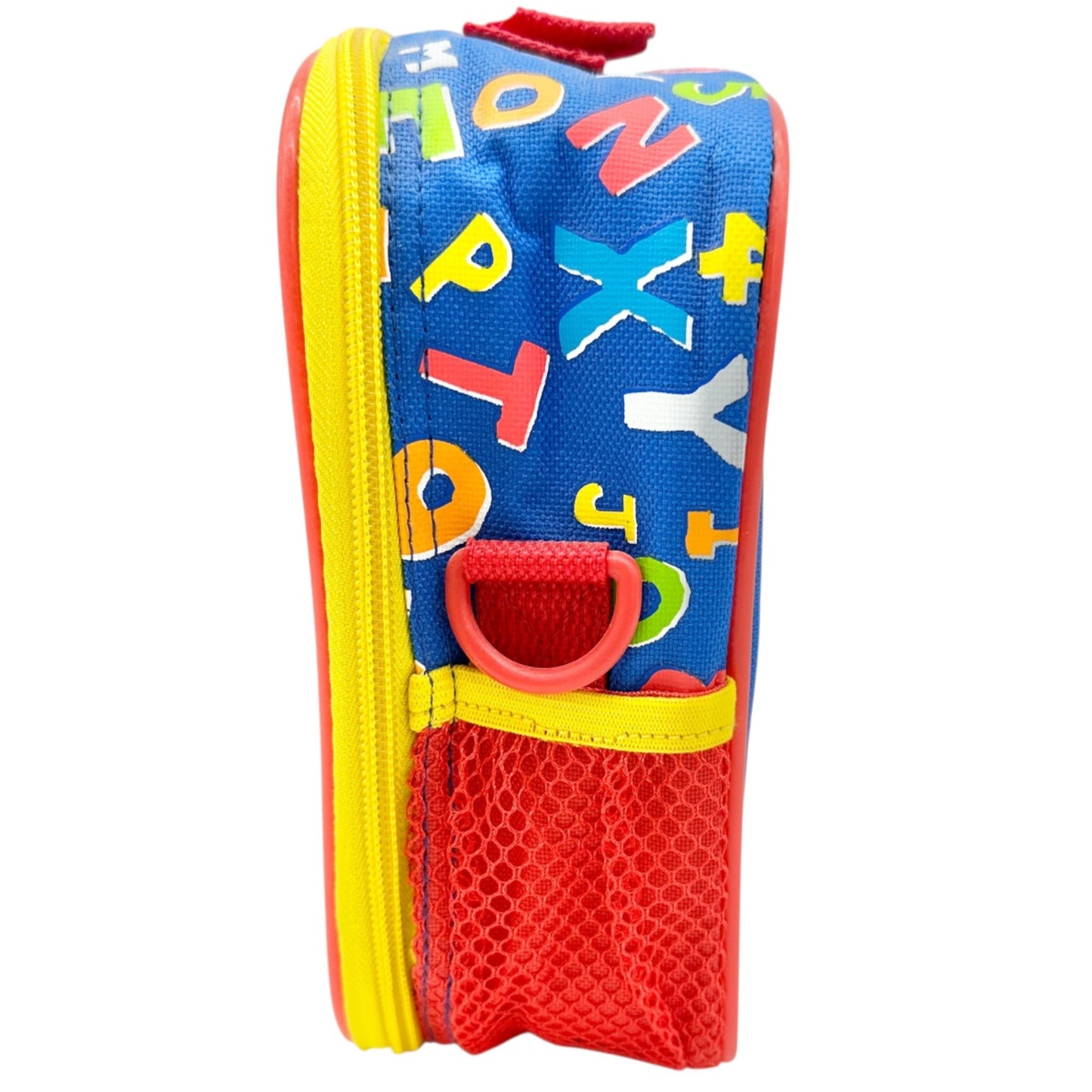 Sesame Street Elmo Insulated Lunch Box Red Blue Canvas 9.5x8x3 Alphabet Print