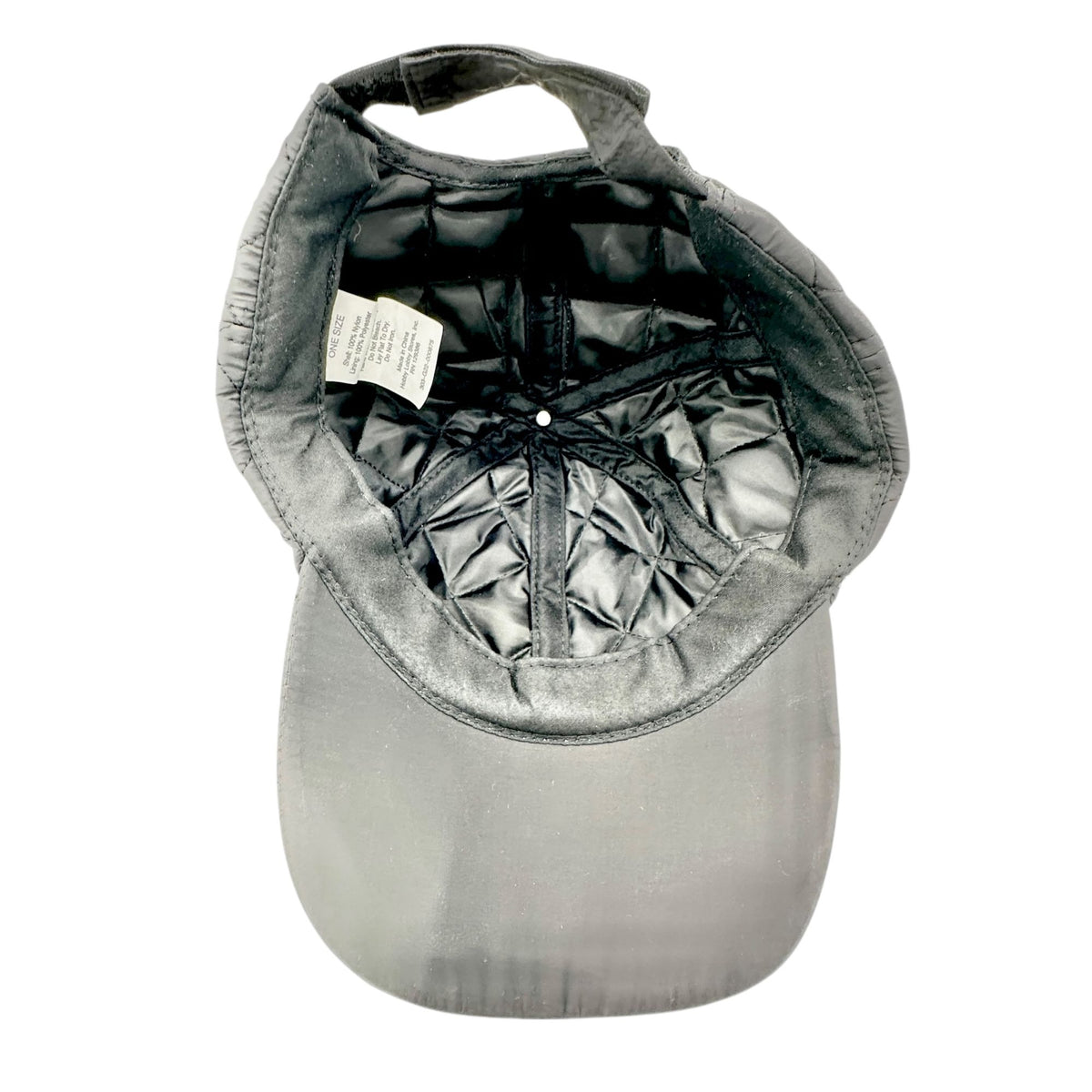 Quilted Nylon Adjustable Cap Soft Polyester Lining One Size Hook & Loop Closure