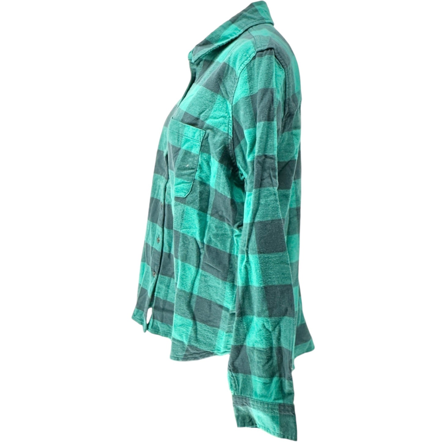 Universal Thread Buffalo Plaid Shirt Womens M Green Black Button-Down Cotton LS