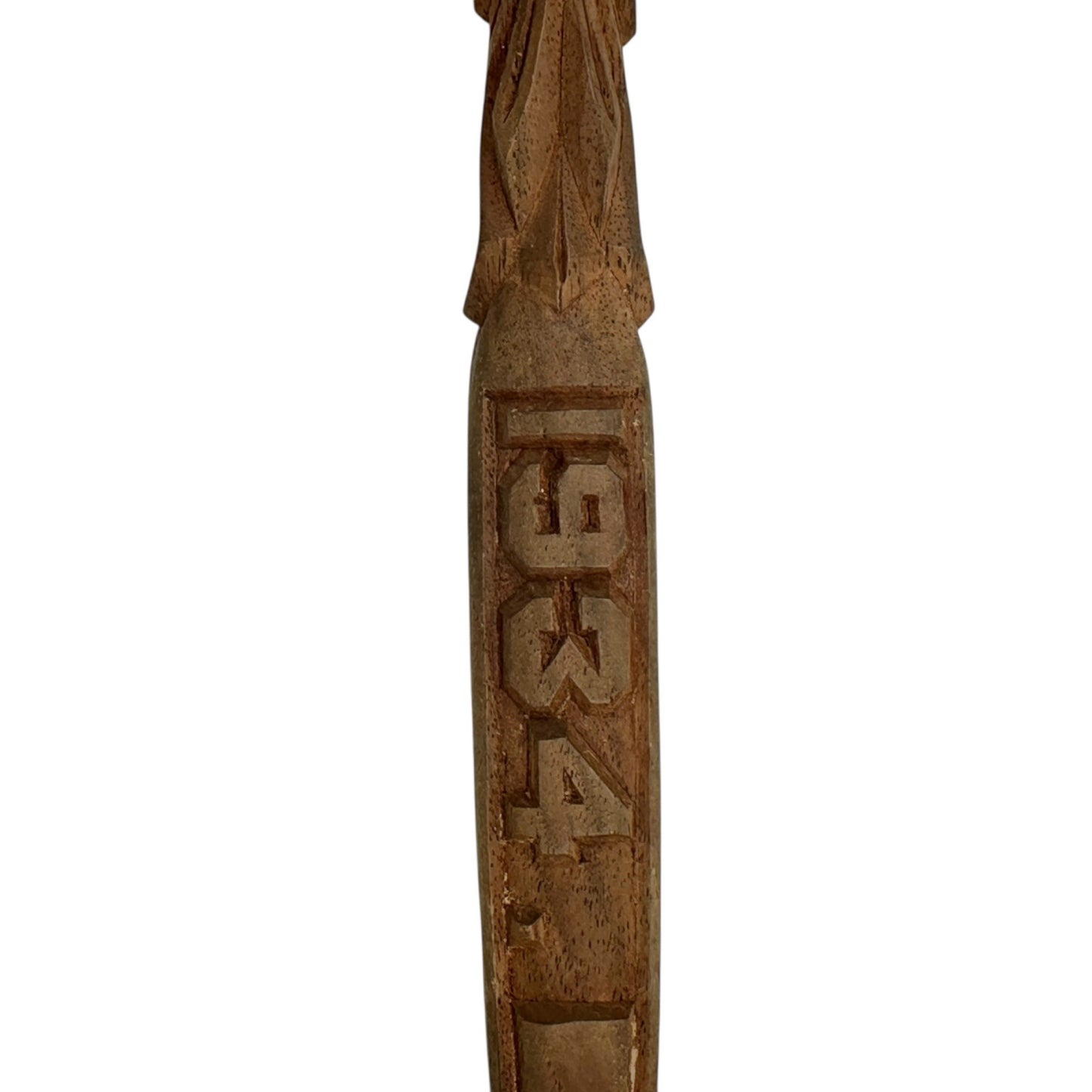 Frank Feathers Hand Carved Wooden Spoon 1934 Provenance Card Washington Cnty MD