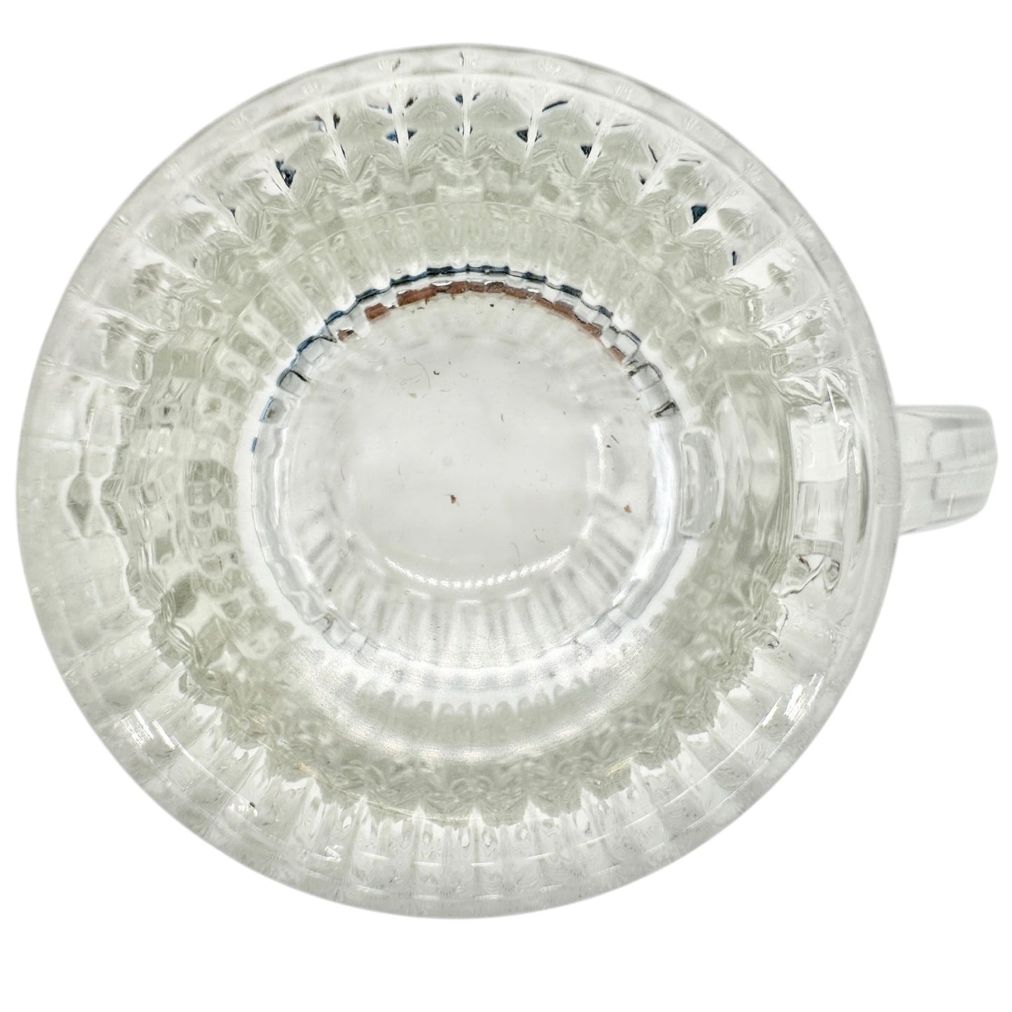 Vintage Clear Glass Creamer With Ribbed Design and Scalloped Rim 4 oz Capacity