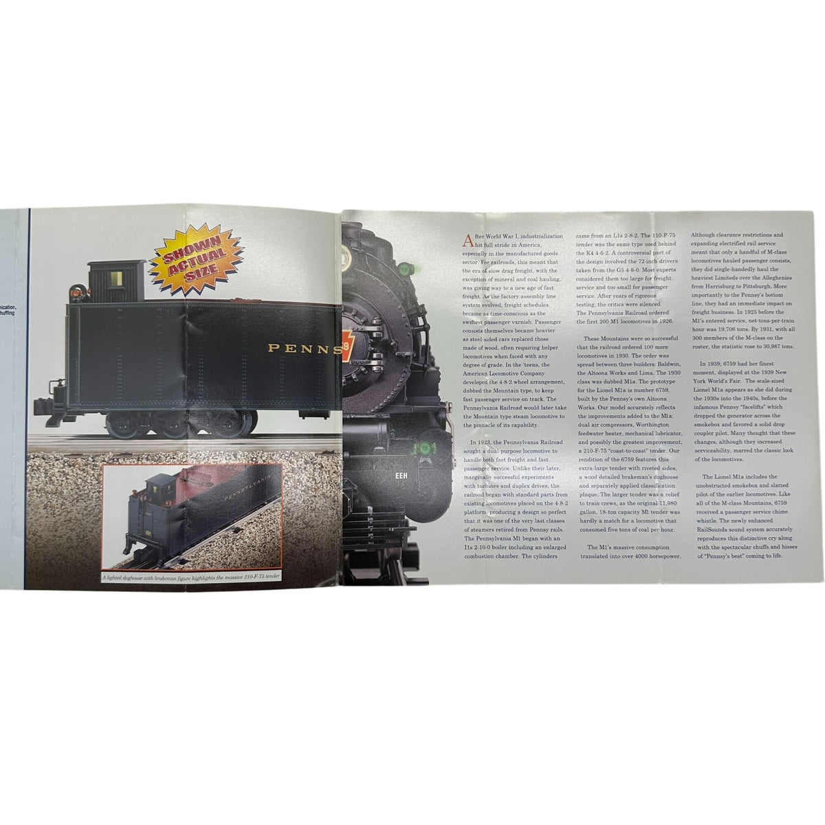 Lionel Pennsylvania M1a 4-8-2 Locomotive Brochure 2002 Ed 3/5 Model Train Guide