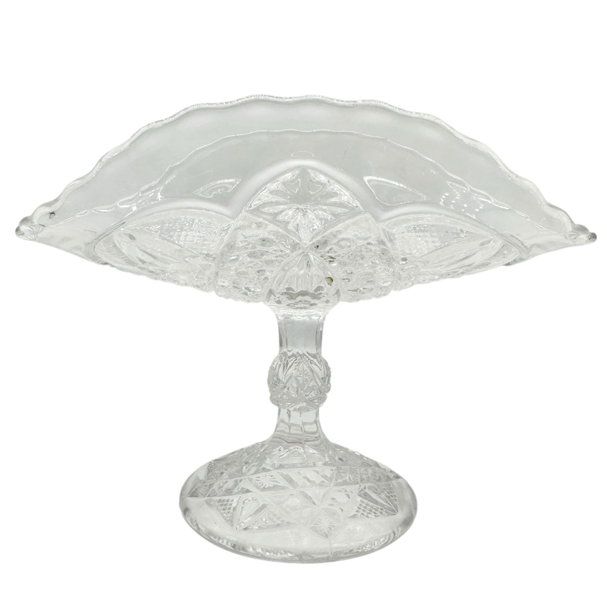 Euclid Rexford Etched Clear EAPG Glass Fruit Stand Childrens Tableware 6.5" Wide