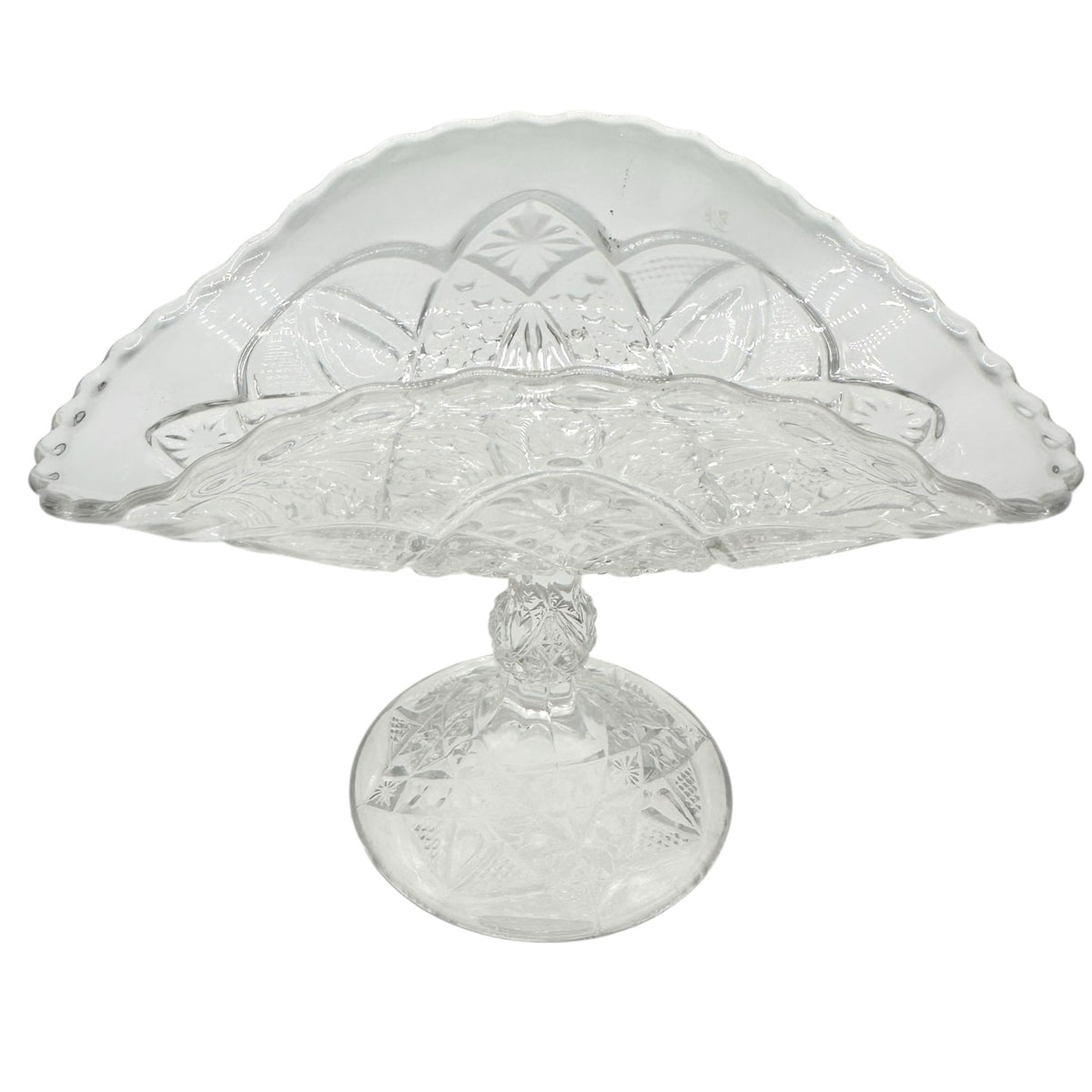 Euclid Rexford Etched Clear EAPG Glass Fruit Stand Childrens Tableware 6.5" Wide