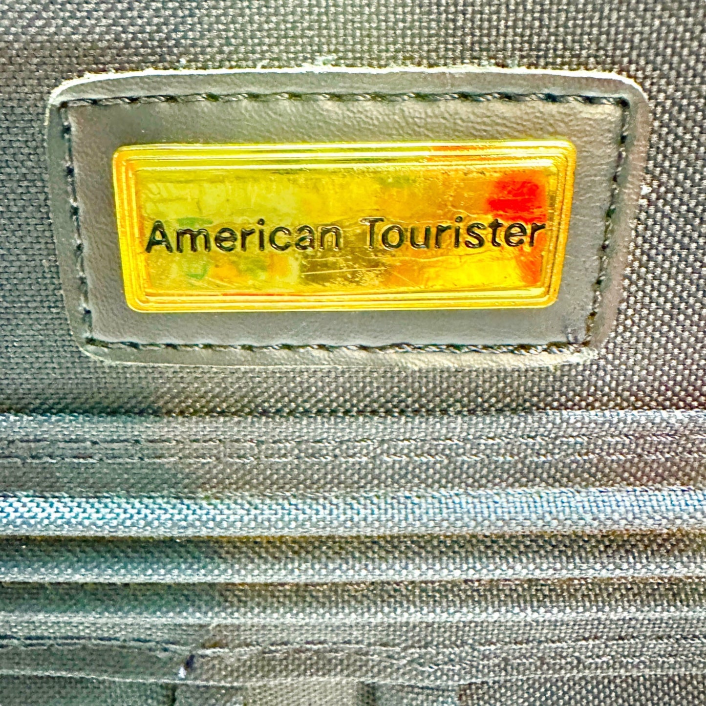 American Tourister Dark Blue Rolling Suitcase With Padlock & Key Vintage Luggage
