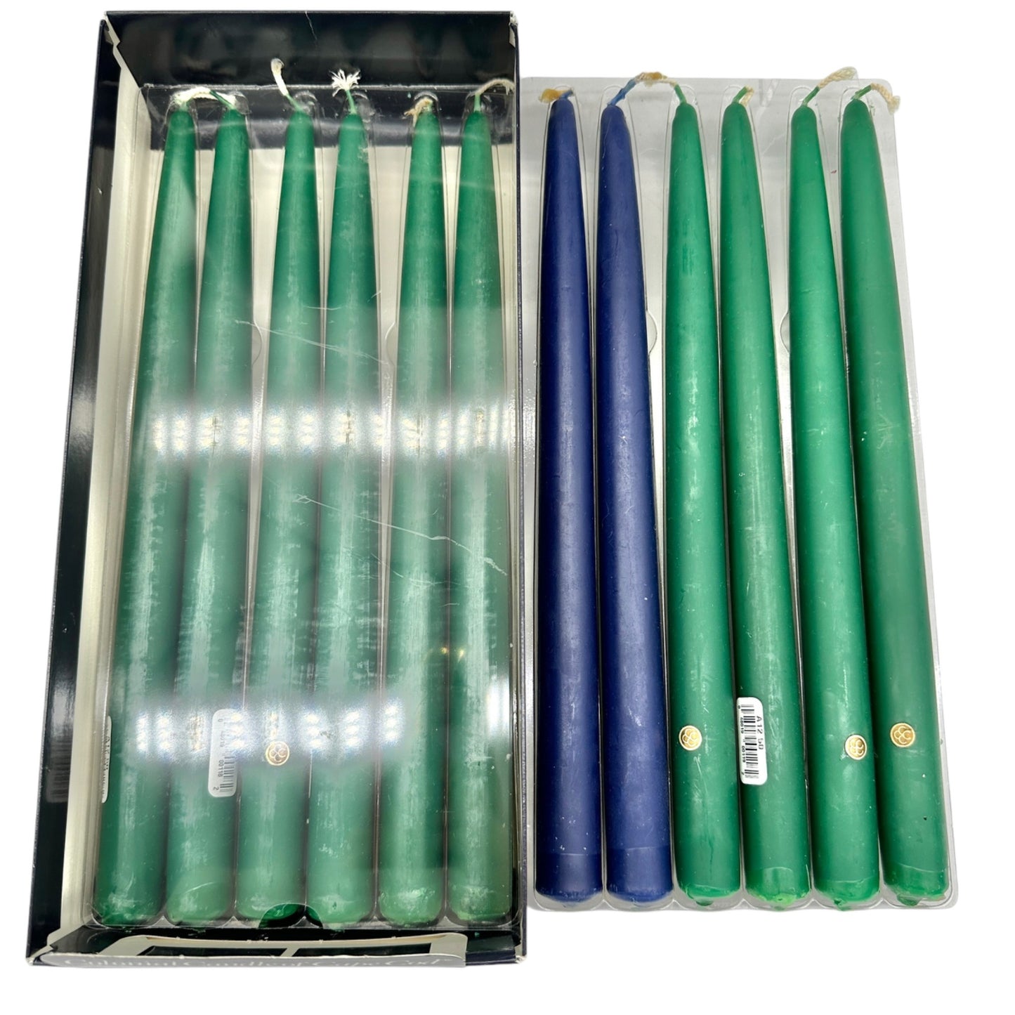 Colonial Candle of Cape Cod 12 Handipt Candles A12 Mixed Lot 10 Green 2 Blue