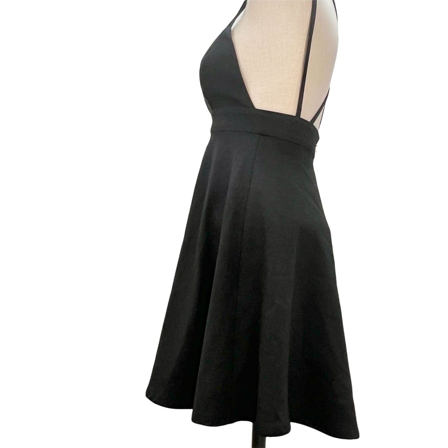 NBD The XNaven Twins Small Black Mini Dress Spaghetti Straps Cross Back