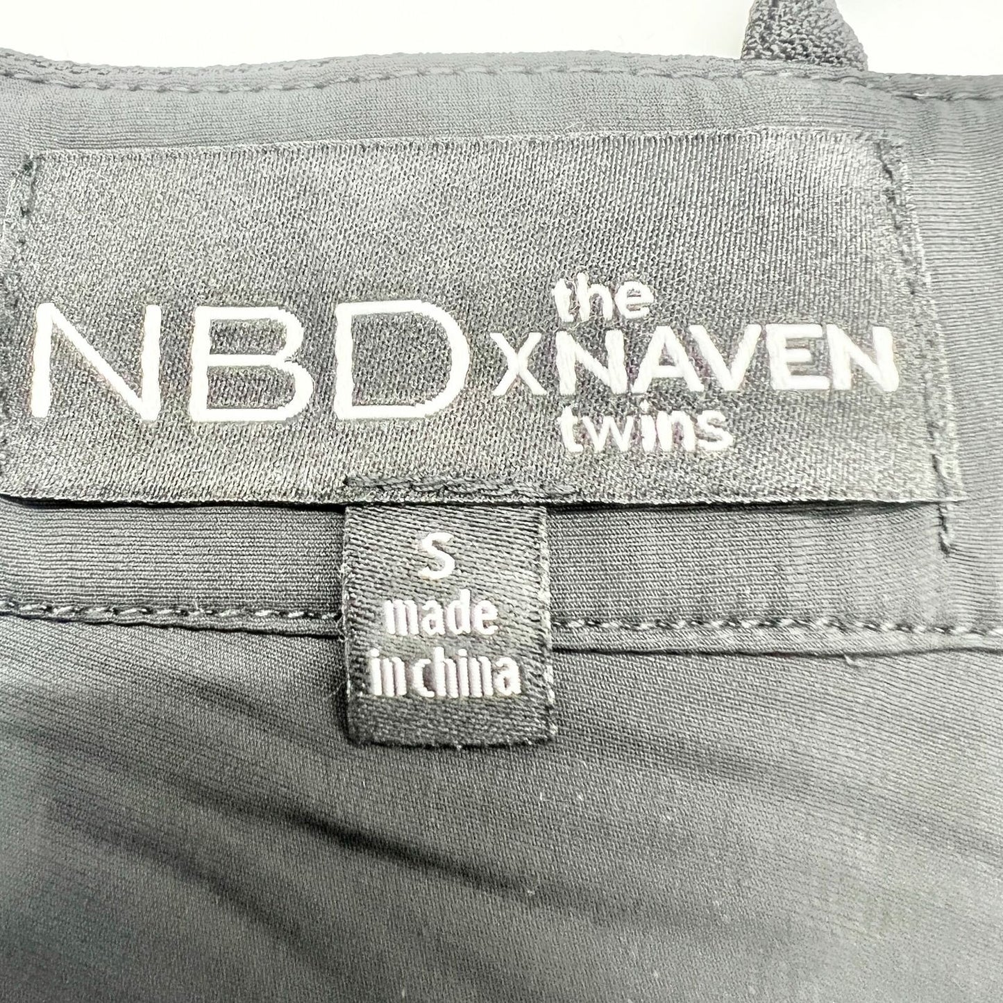 NBD The XNaven Twins Small Black Mini Dress Spaghetti Straps Cross Back