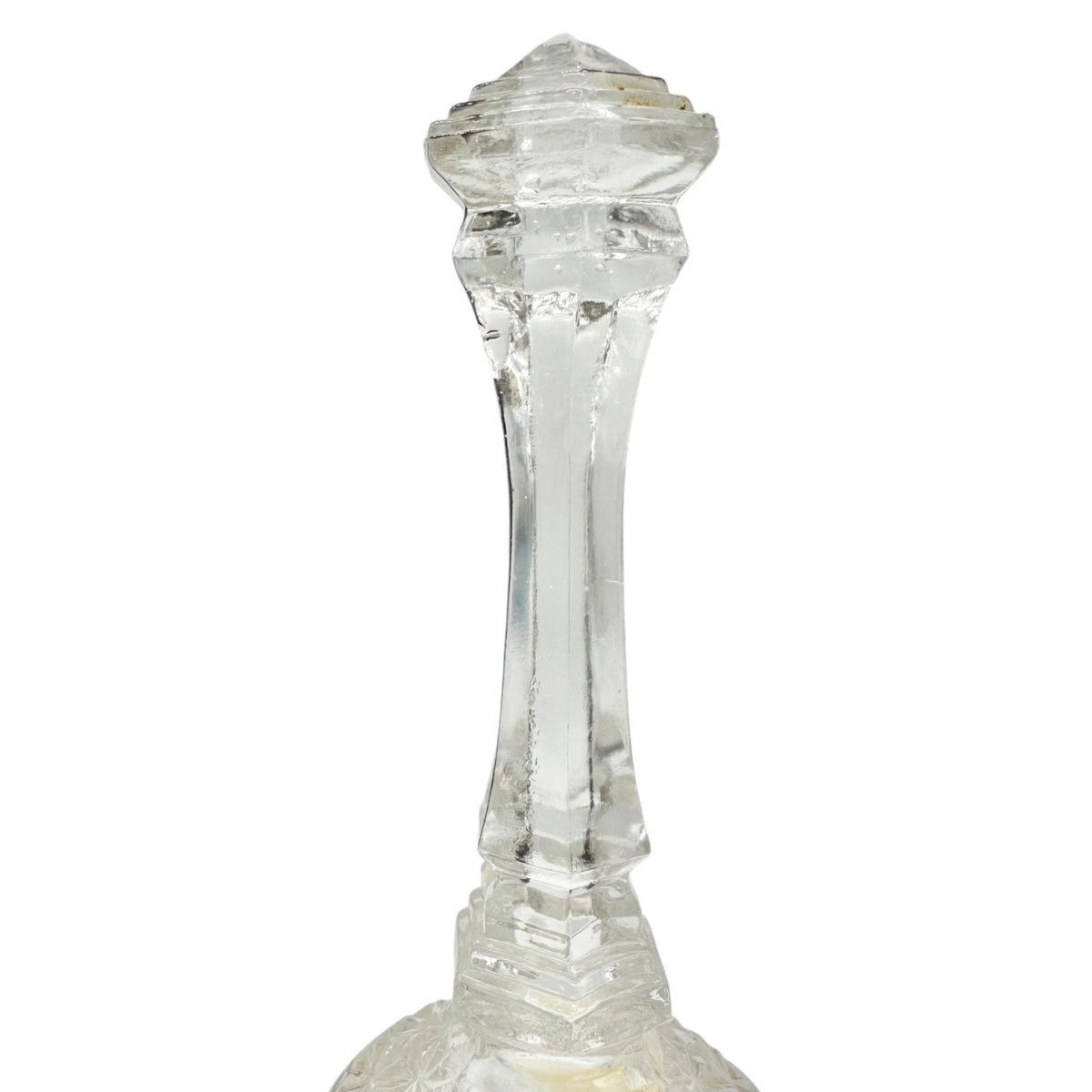 Vintage Crystal Glass Bell Painted Clown Design Floral Details Collectible 8"H