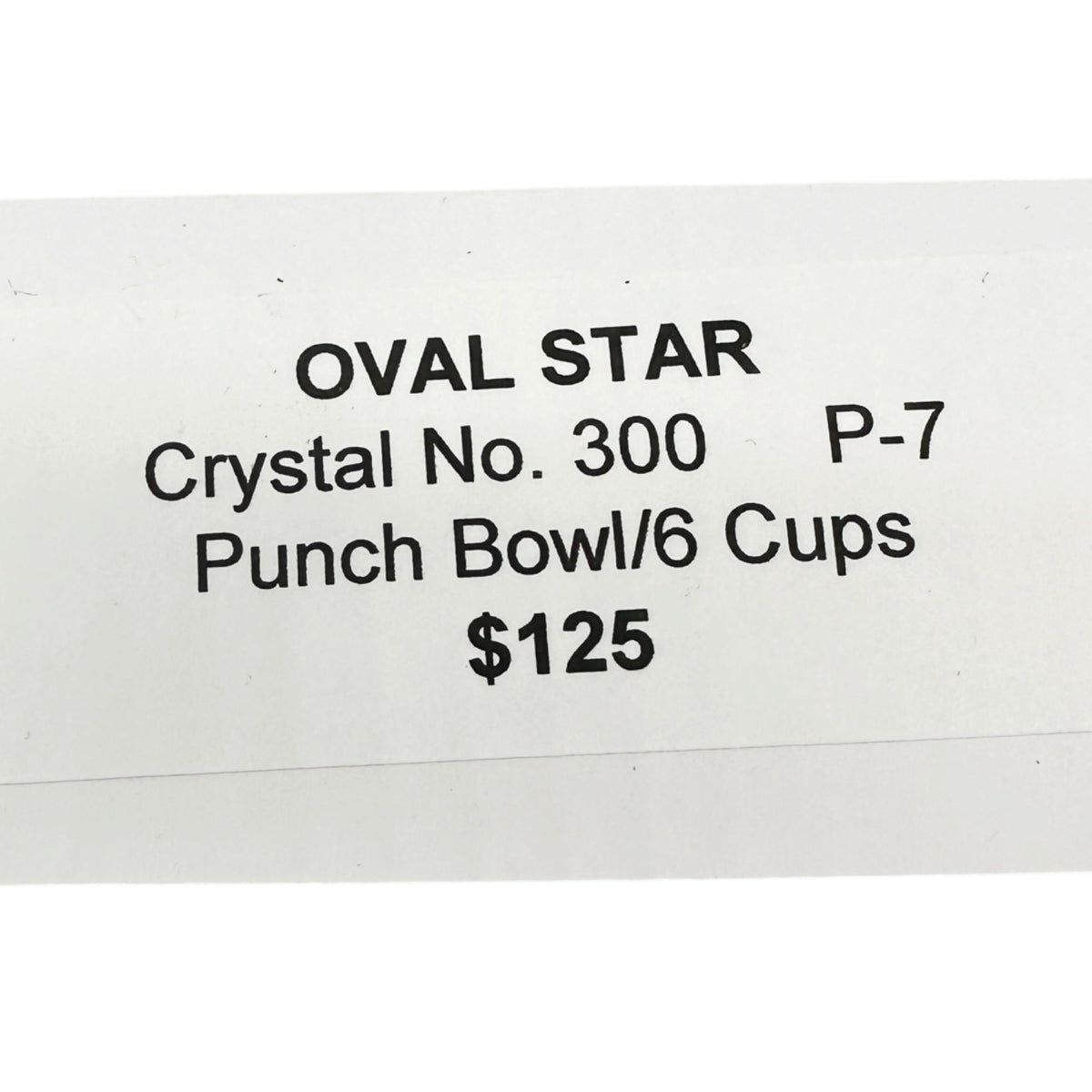 Oval Star Crystal No 300 Punch Bowl and 6 Cups Vintage Childrens Tableware Set