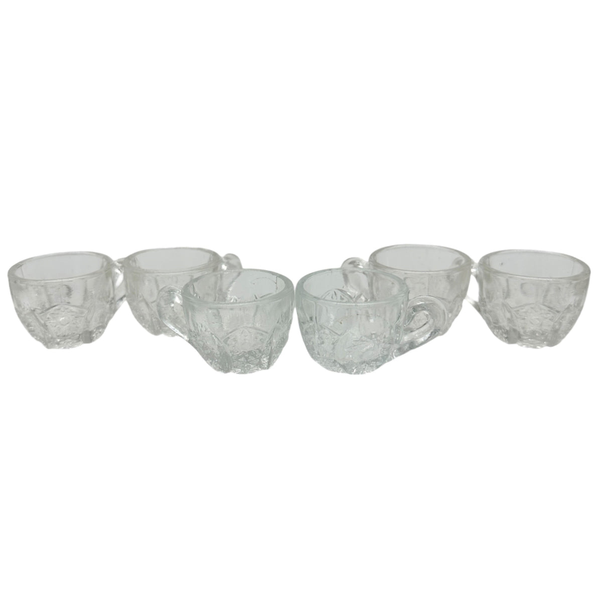 Oval Star Crystal No 300 Punch Bowl and 6 Cups Vintage Childrens Tableware Set