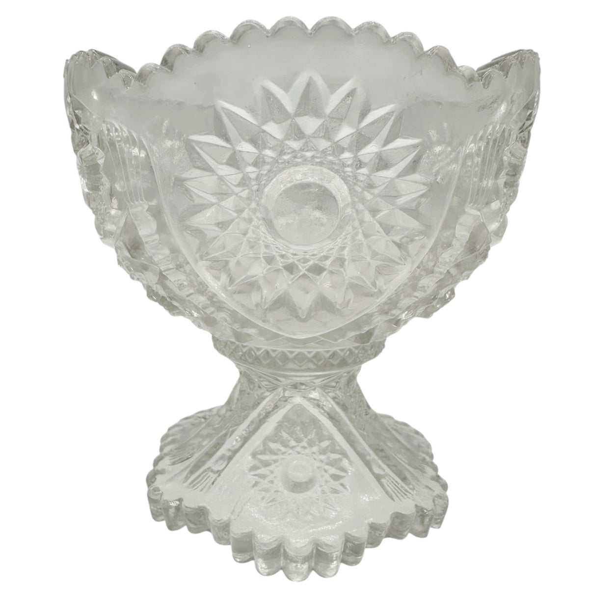 Oval Star Crystal No 300 Punch Bowl and 6 Cups Vintage Childrens Tableware Set